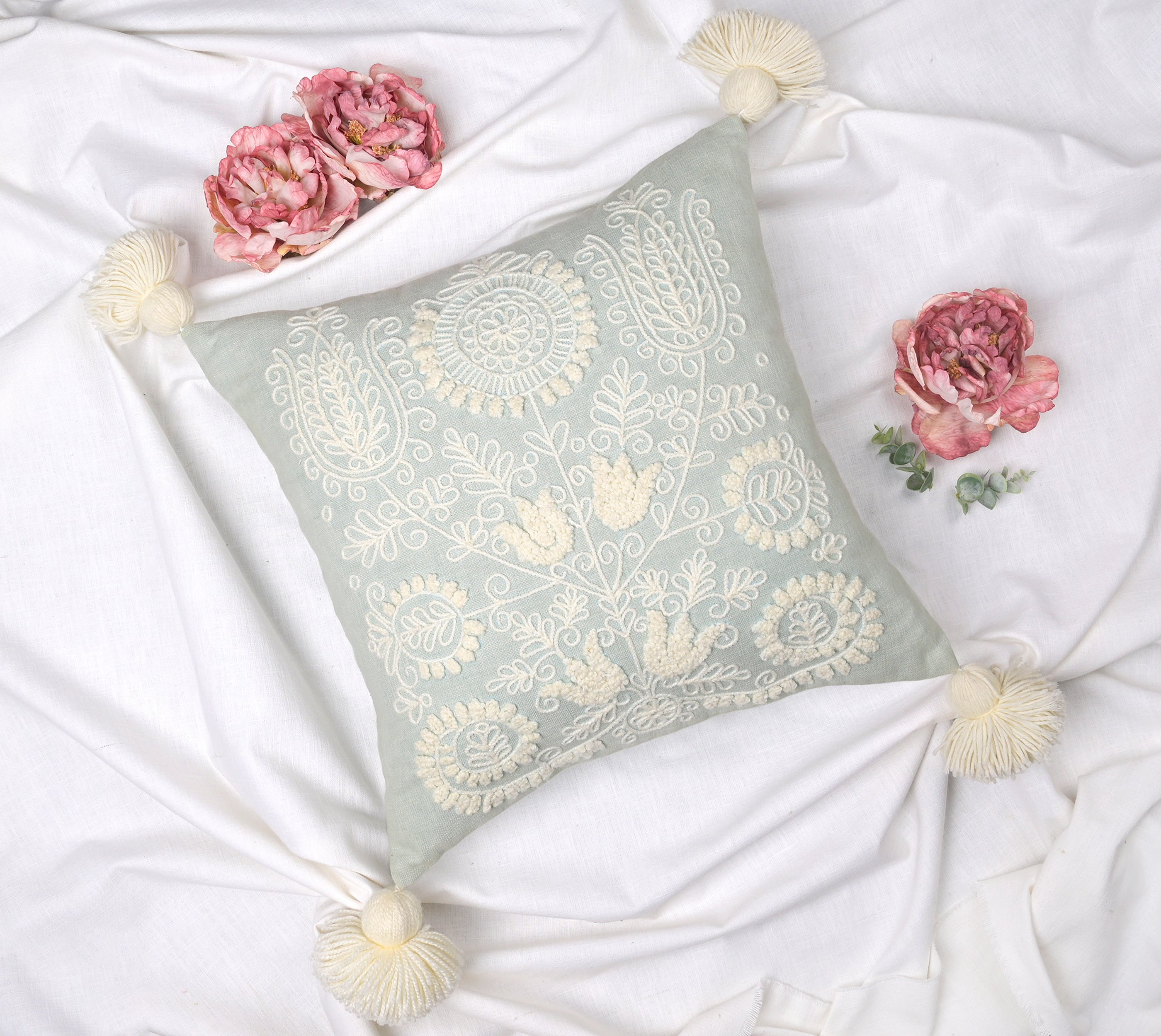 ETOILE Mint Cotton Cushion Cover