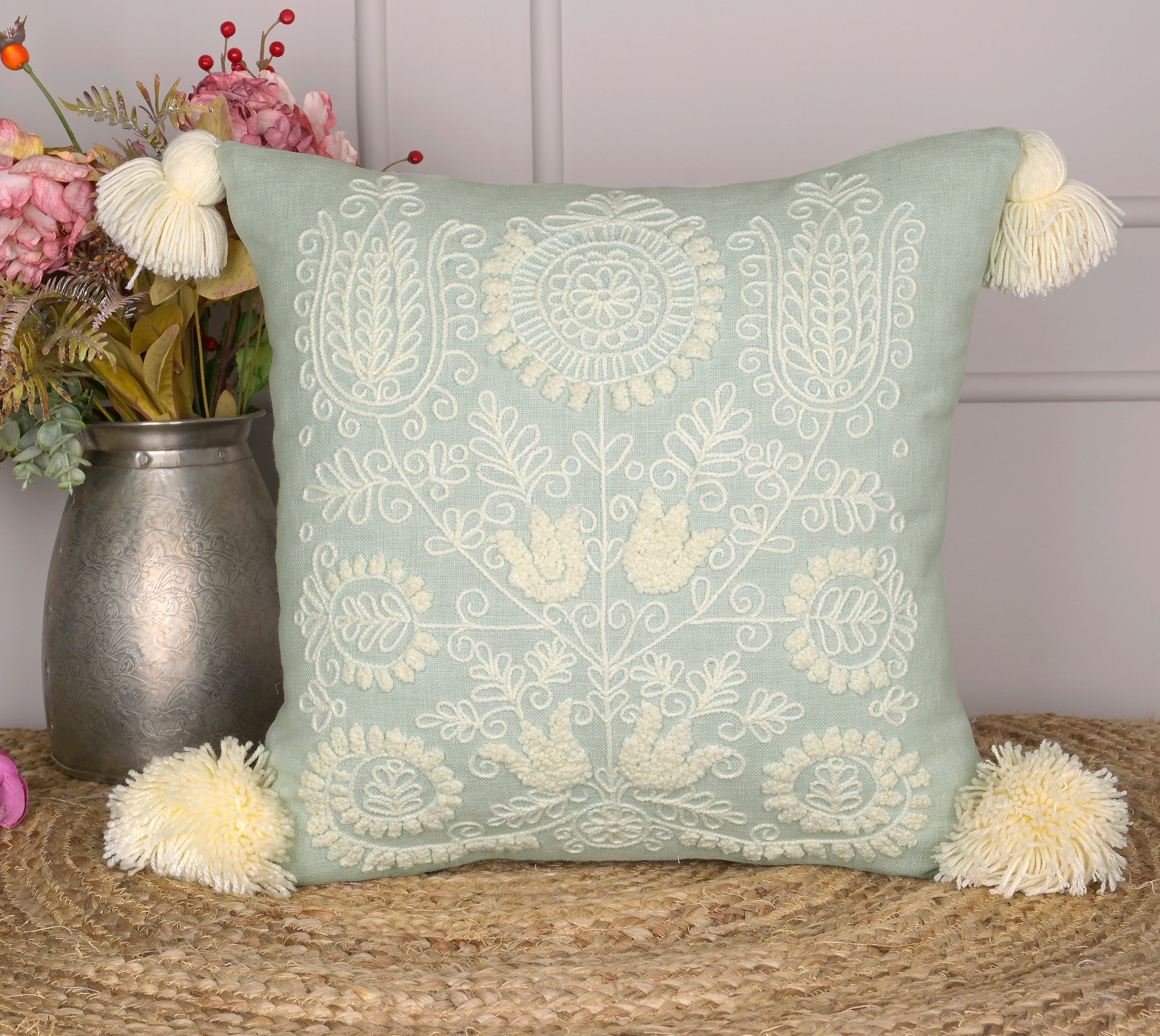 ETOILE Mint Cotton Cushion Cover