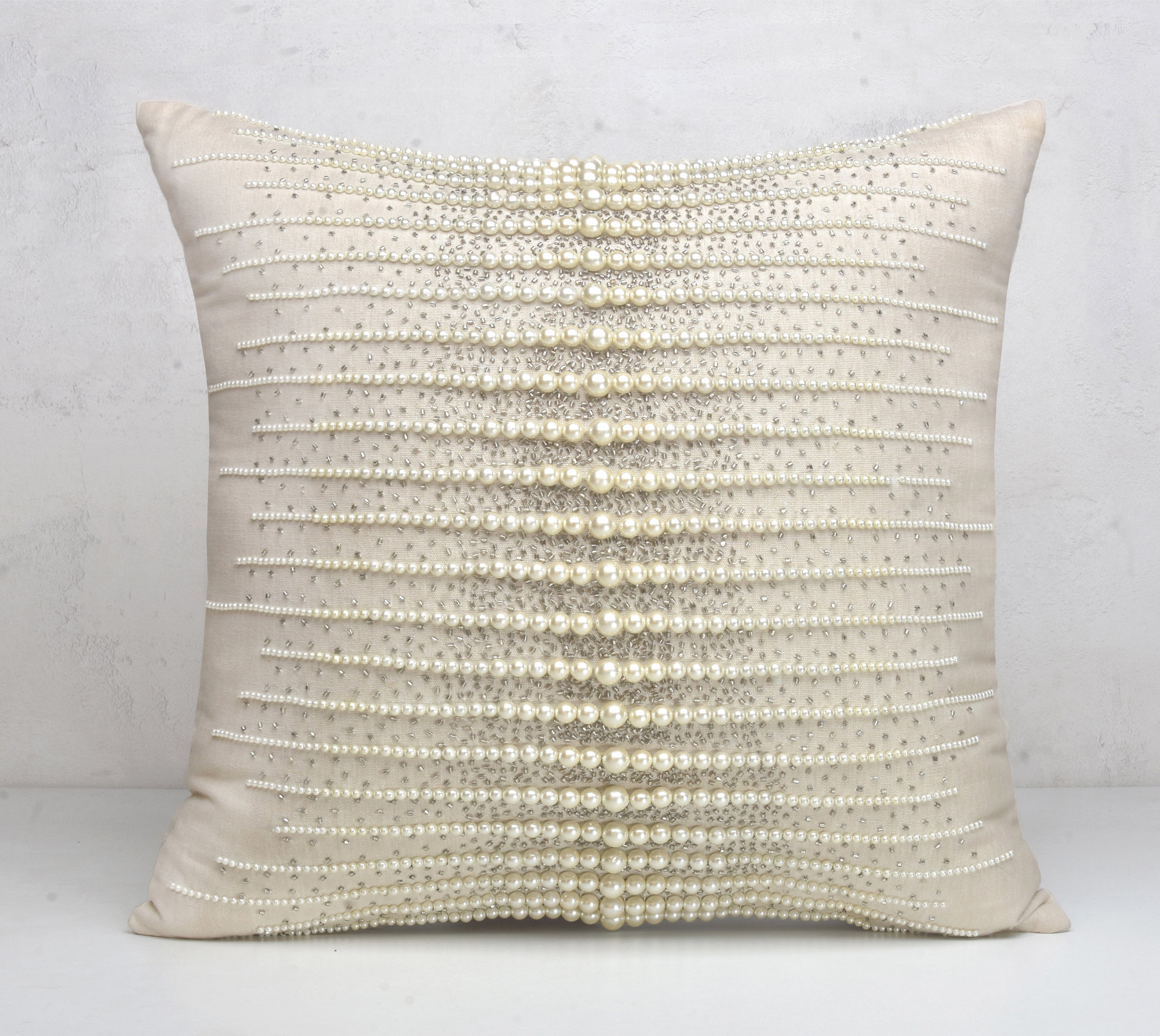 Off-white and Silver Cushion Cover