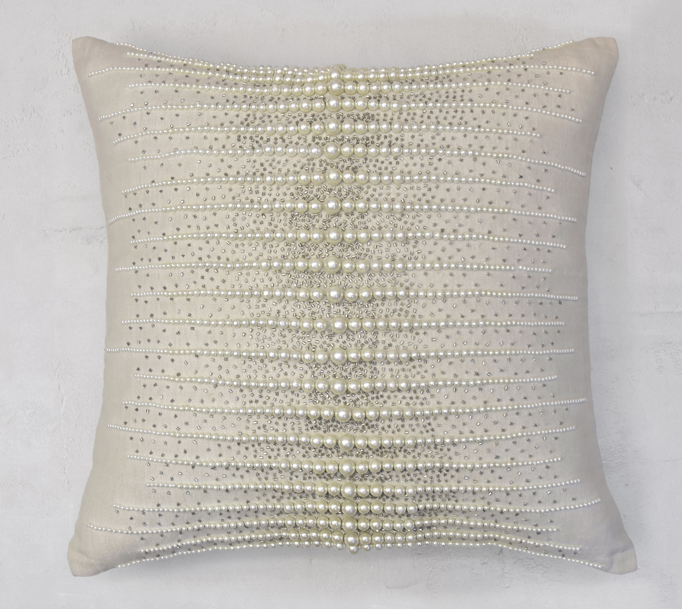 Off-white and Silver Cushion Cover