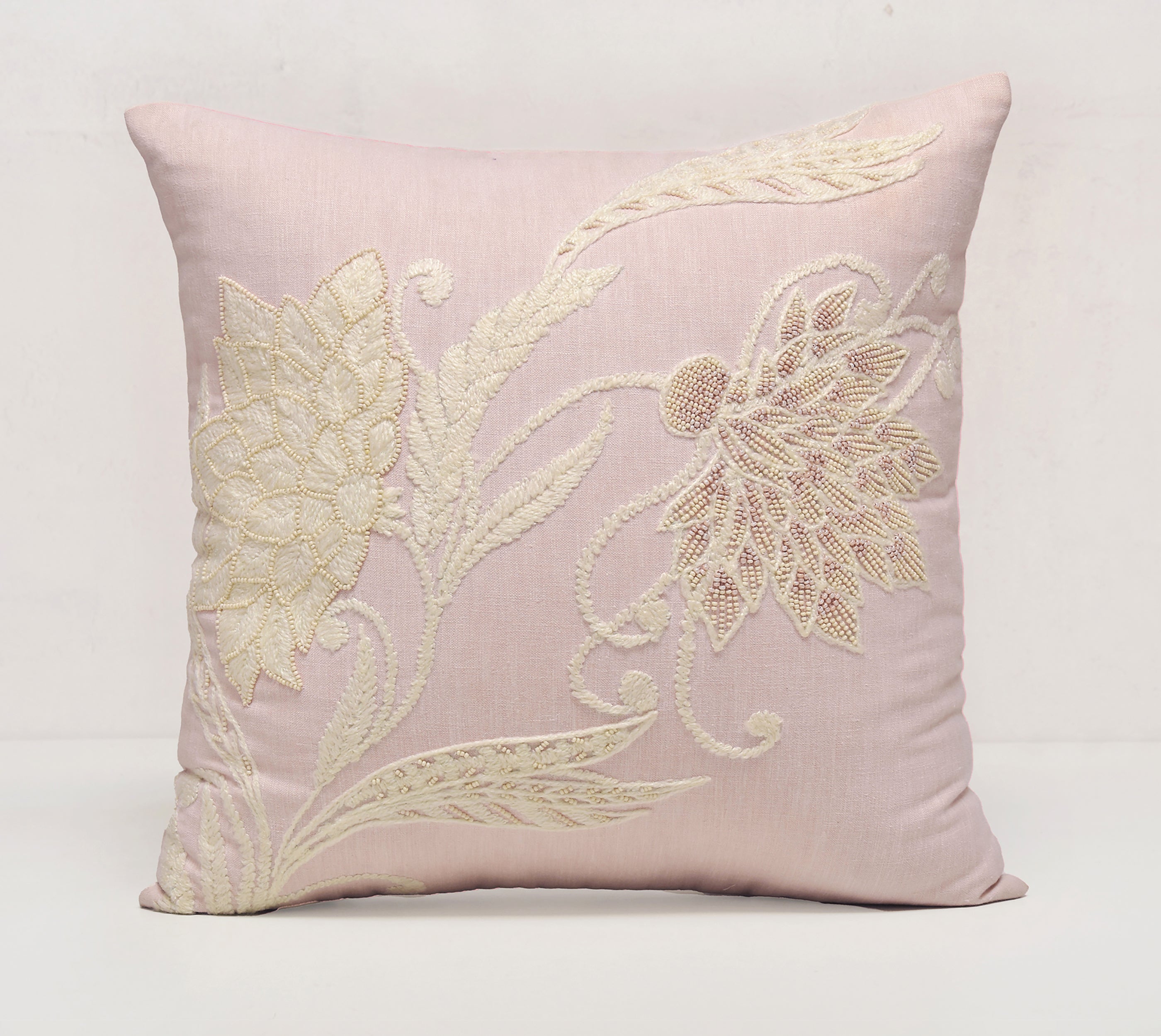 ISABELLA Pink Linen Cushion Cover