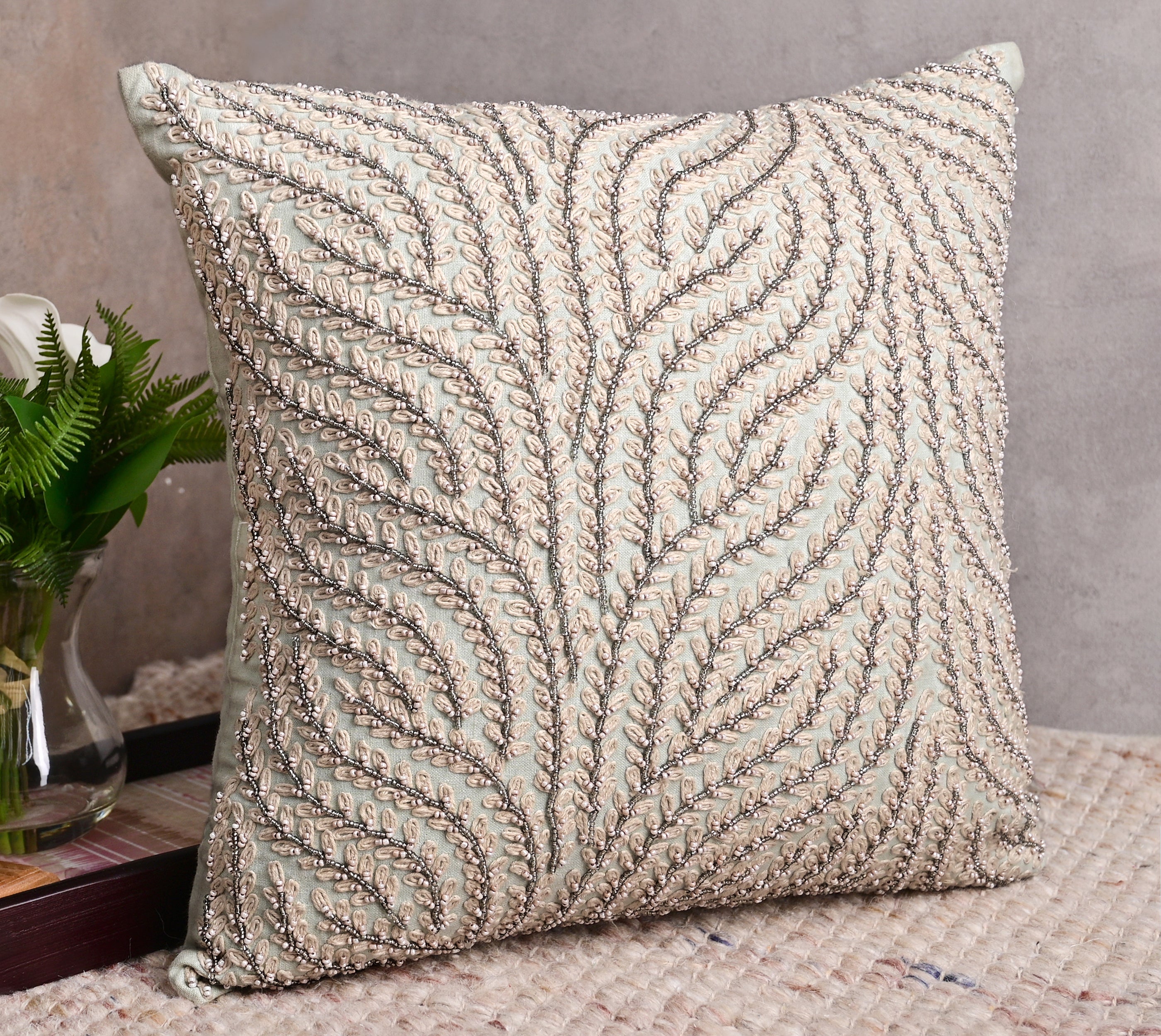 ISABELLA Mint Linen Cushion Cover