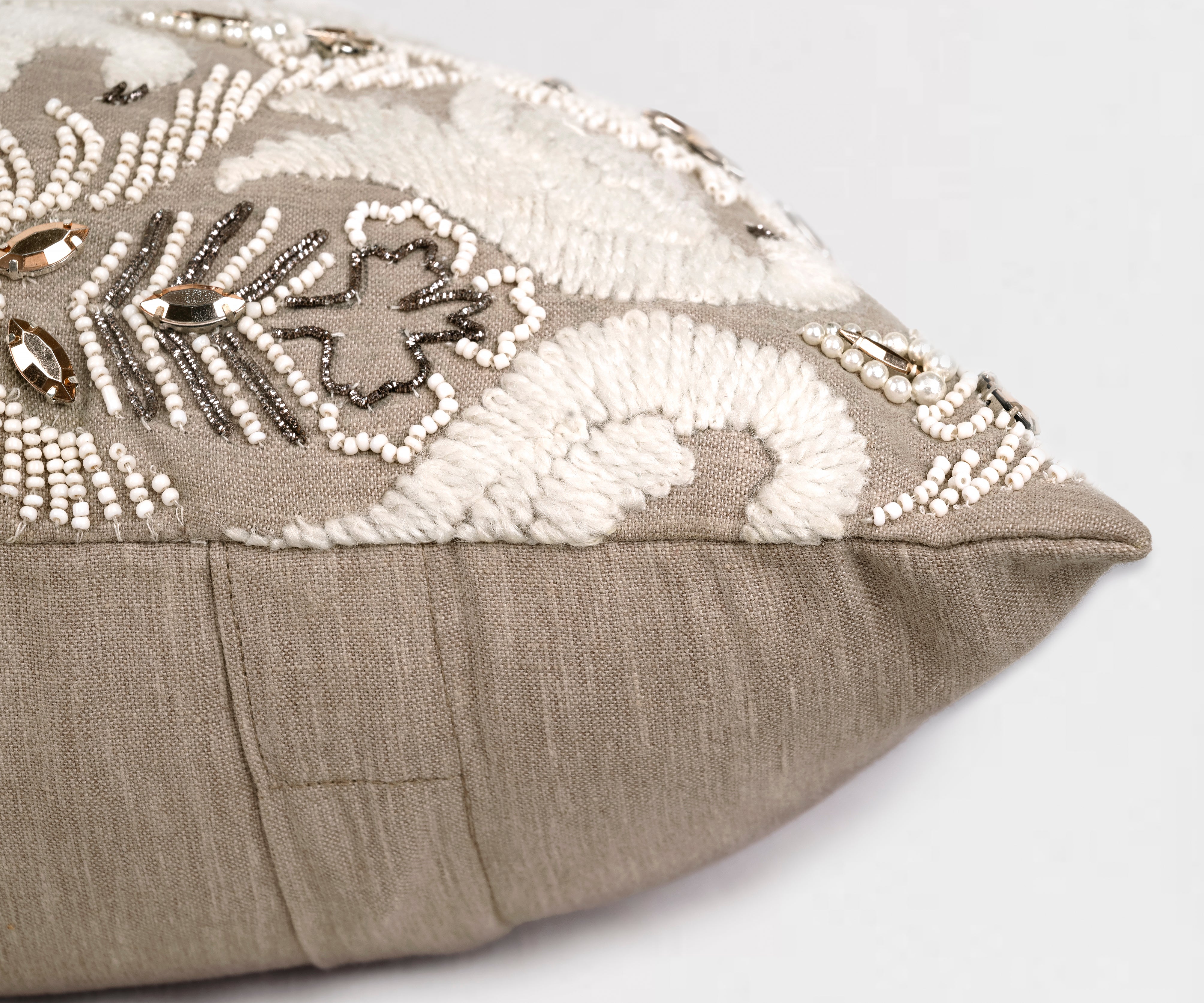 ISABELLA Taupe Linen Cushion Cover