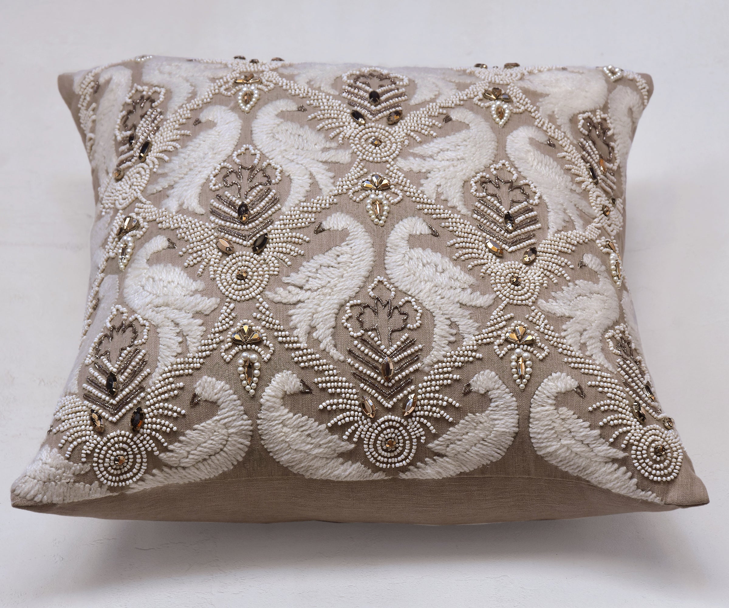 ISABELLA Taupe Linen Cushion Cover