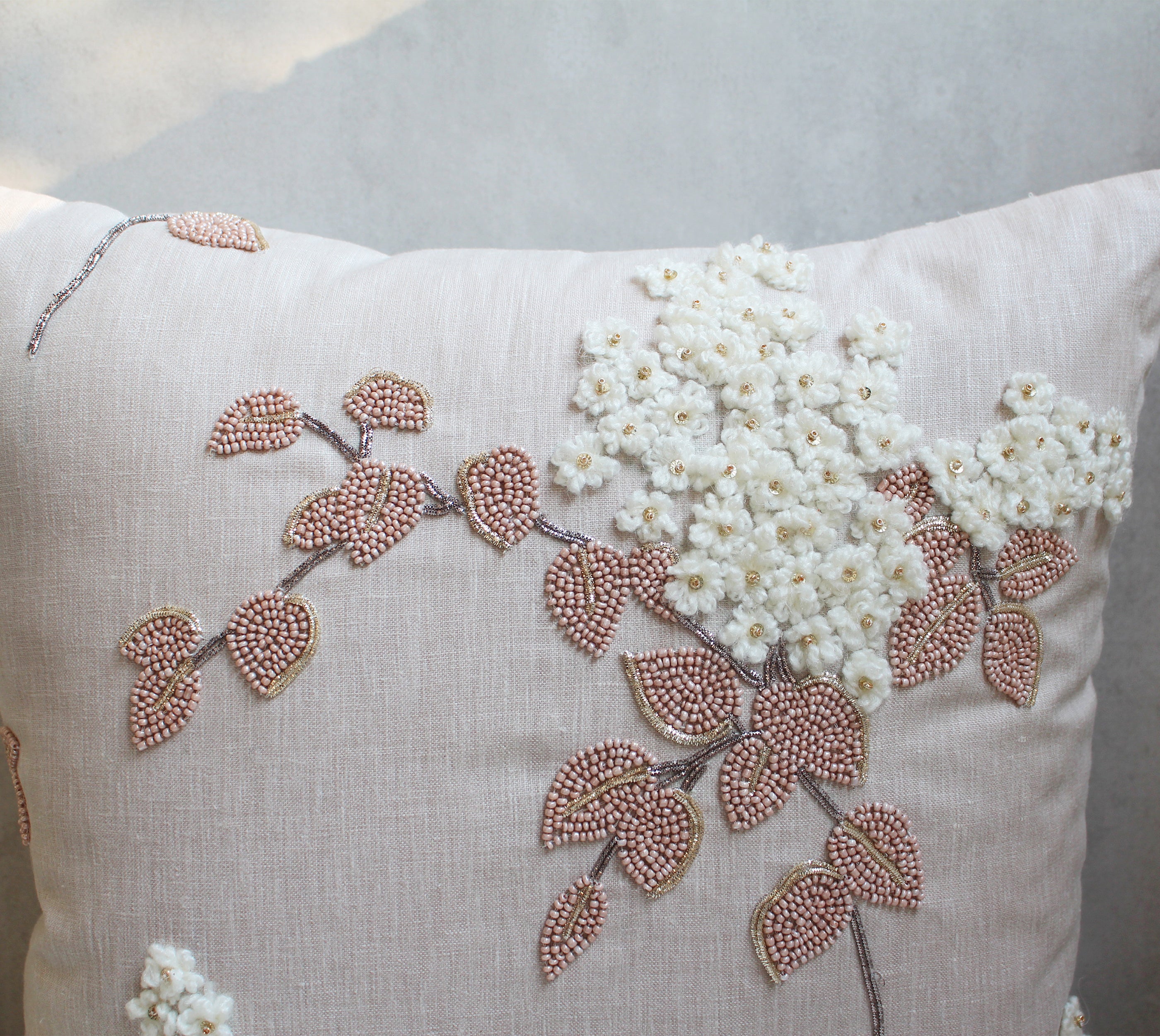 ISABELLA Light Beige Linen Cushion Cover