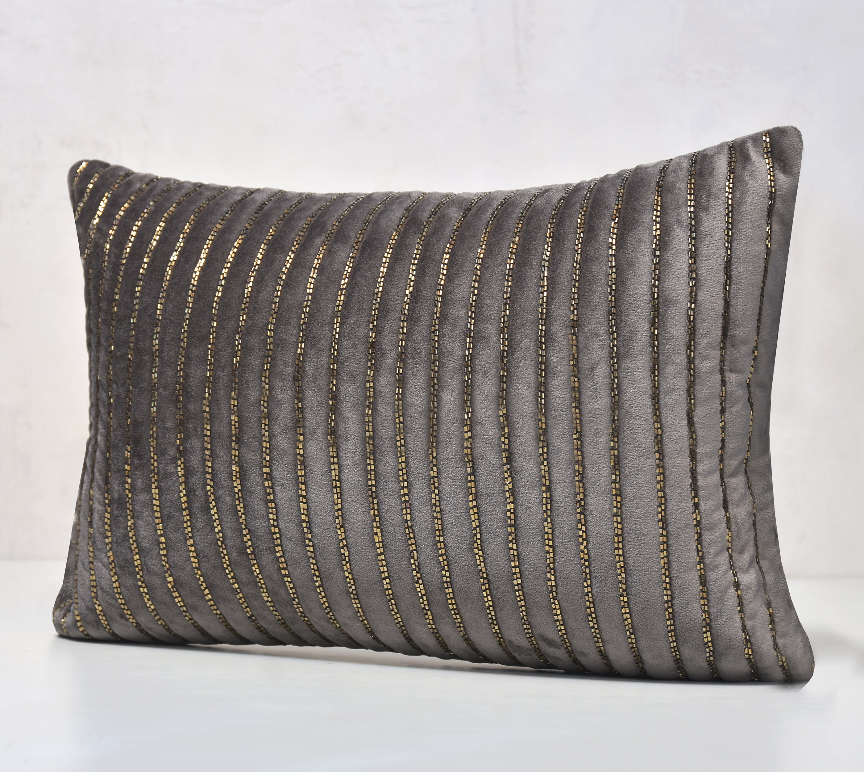 SAMARA Grey Velevt Cushion Cover