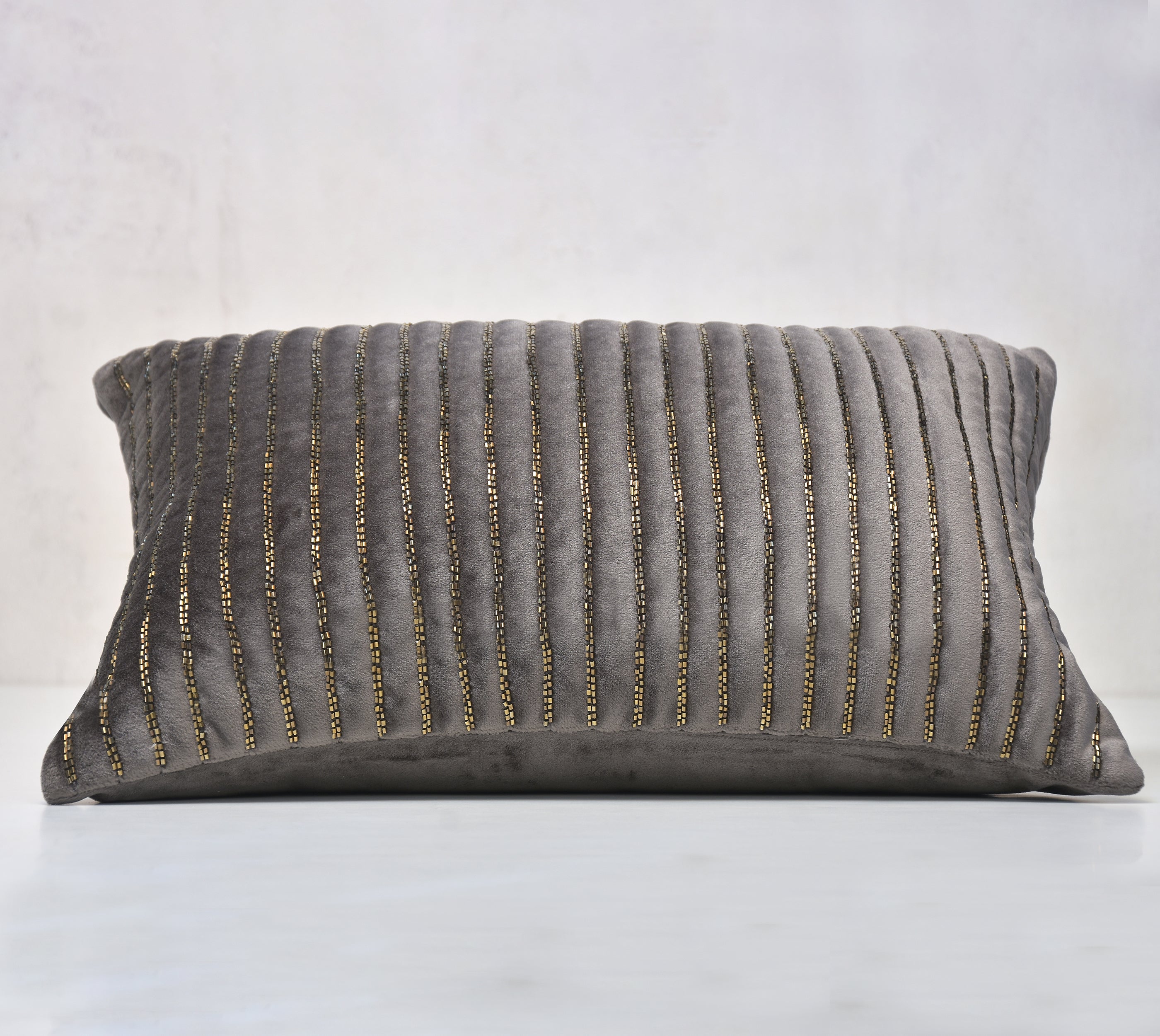 SAMARA Grey Velevt Cushion Cover