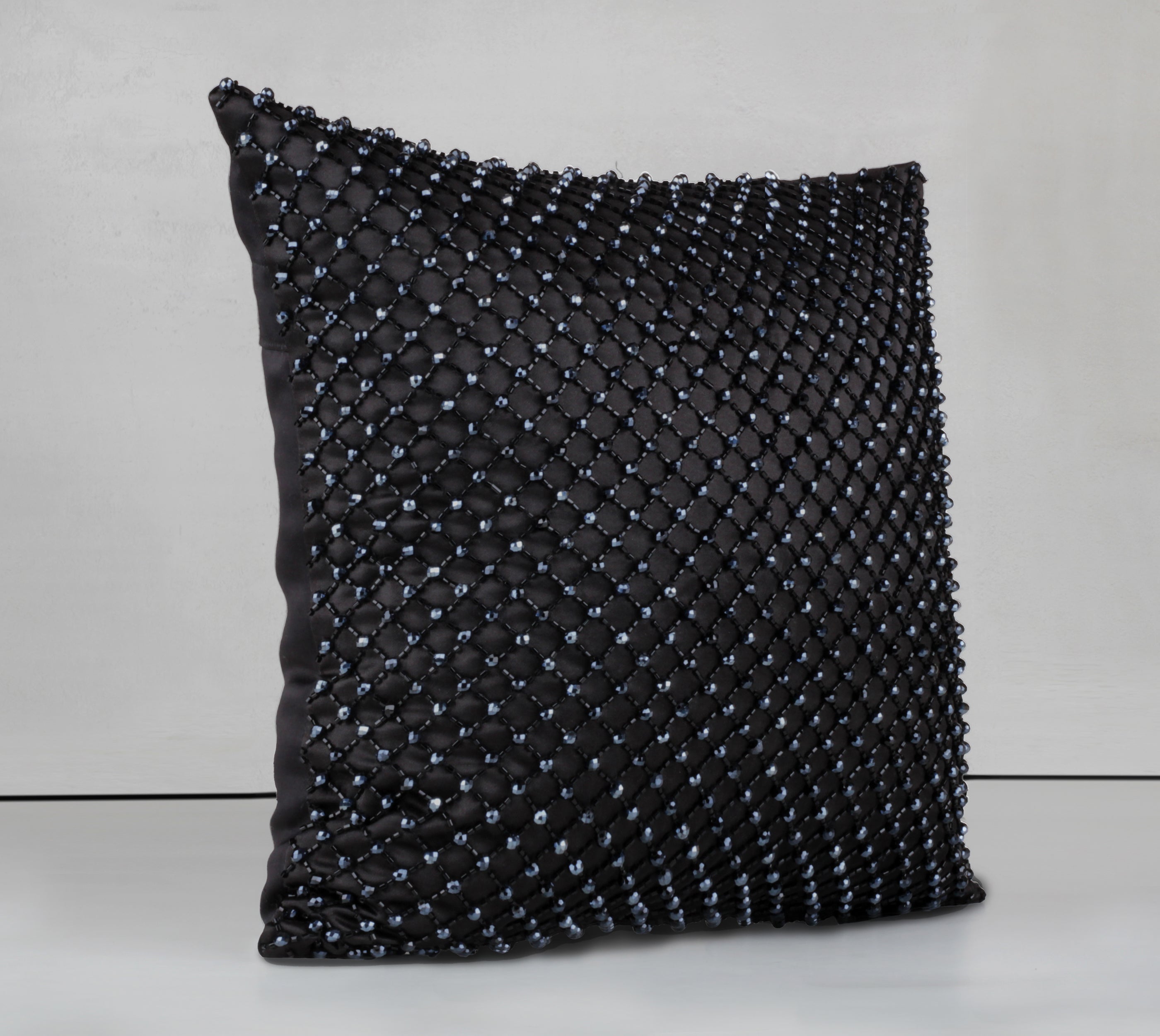 MIDAS Black Beaded Cushion Cover