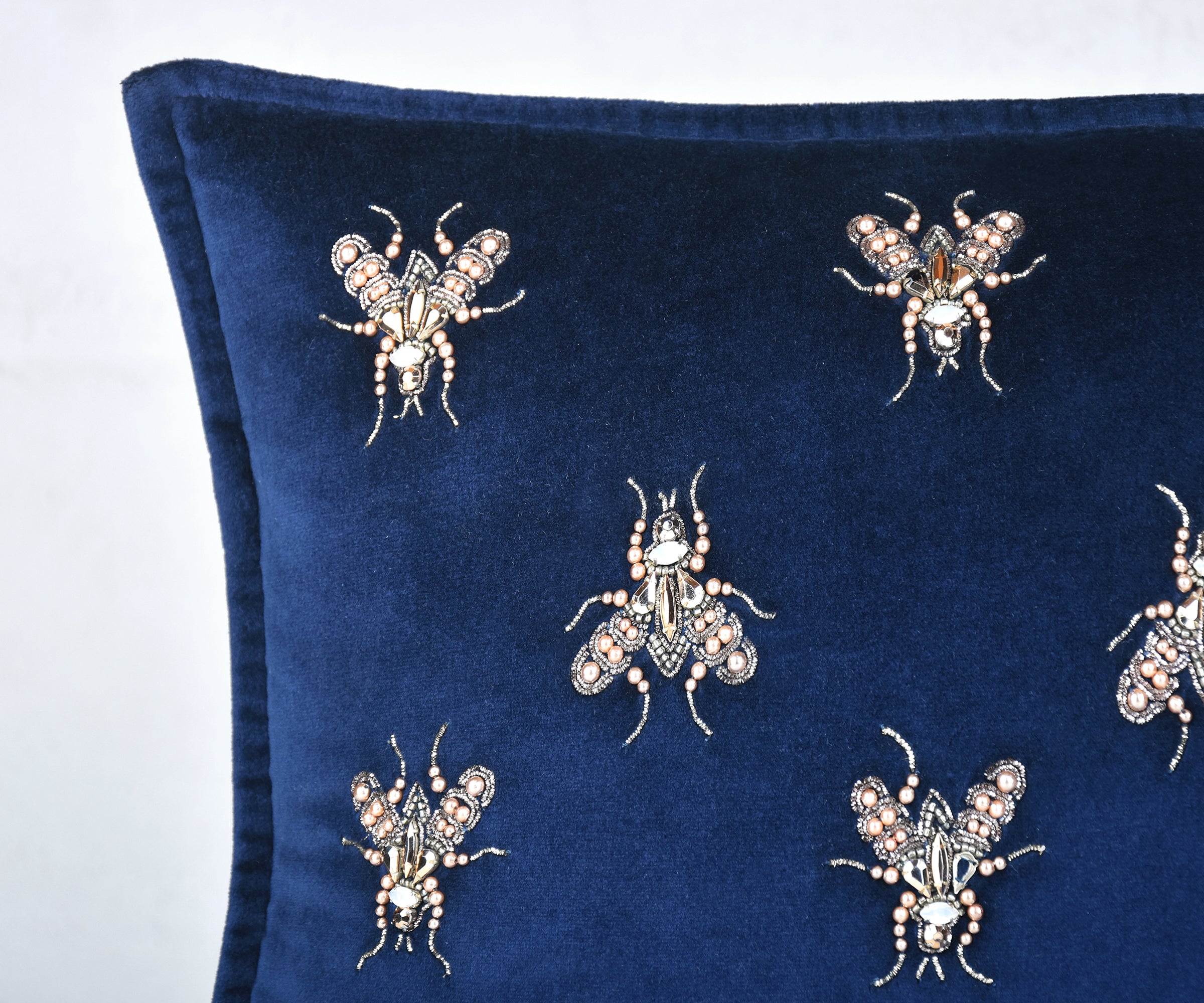 GRACE Navy Blue Velvet Cushion Cover