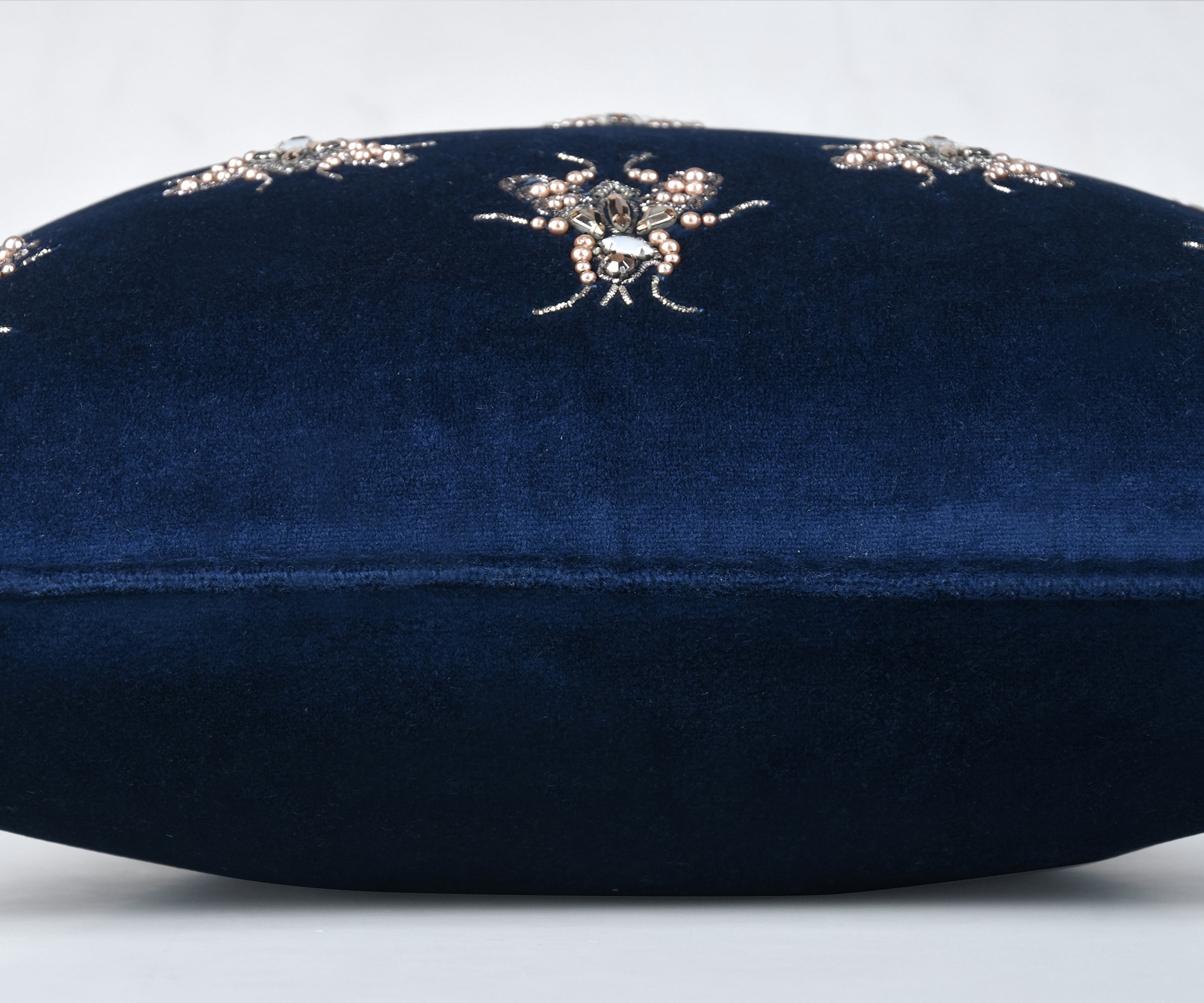 GRACE Navy Blue Velvet Cushion Cover