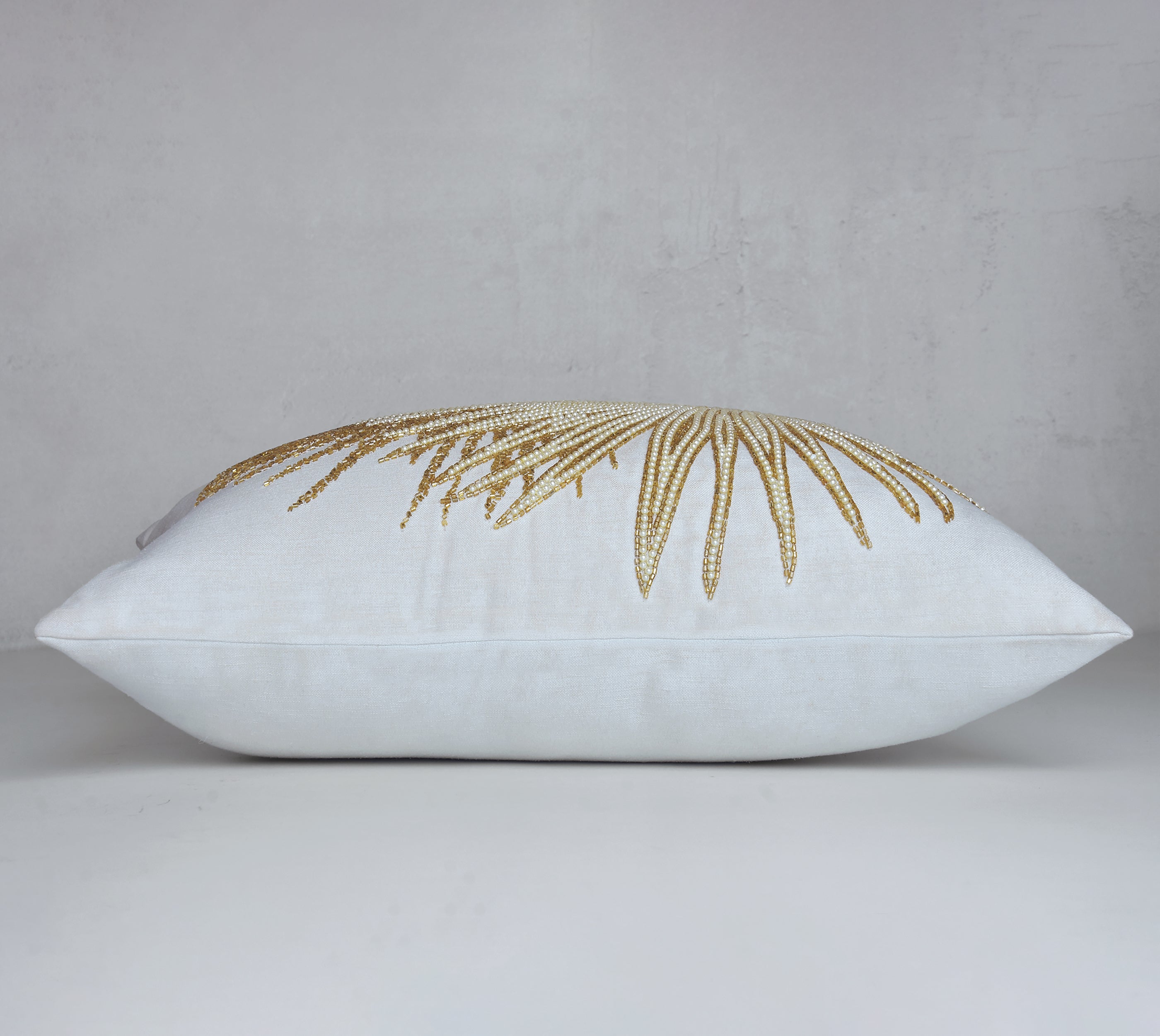 CORDELIA Off white Beaded Cushion Cover