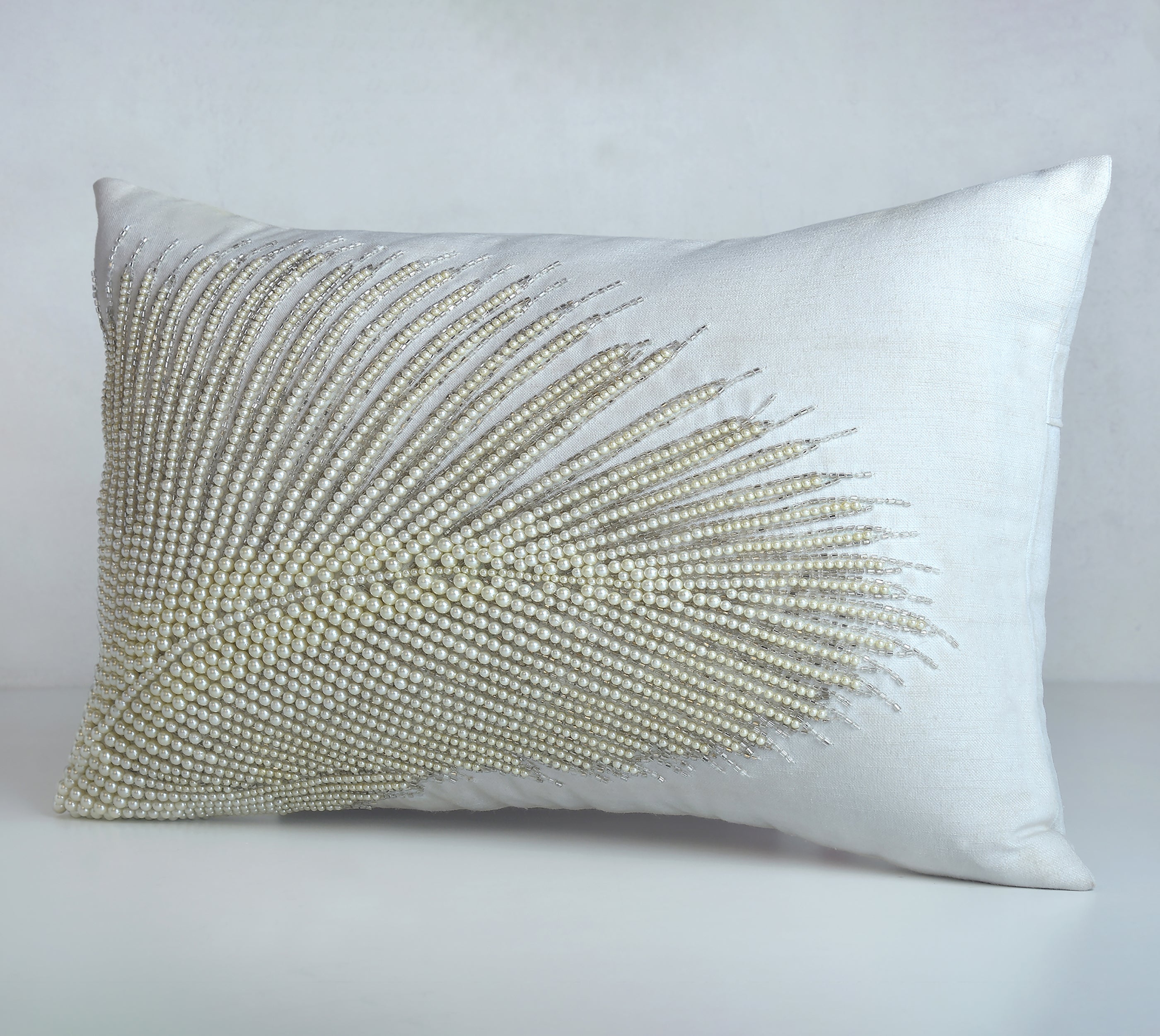 CORDELIA Off white Beaded Cushion Cover