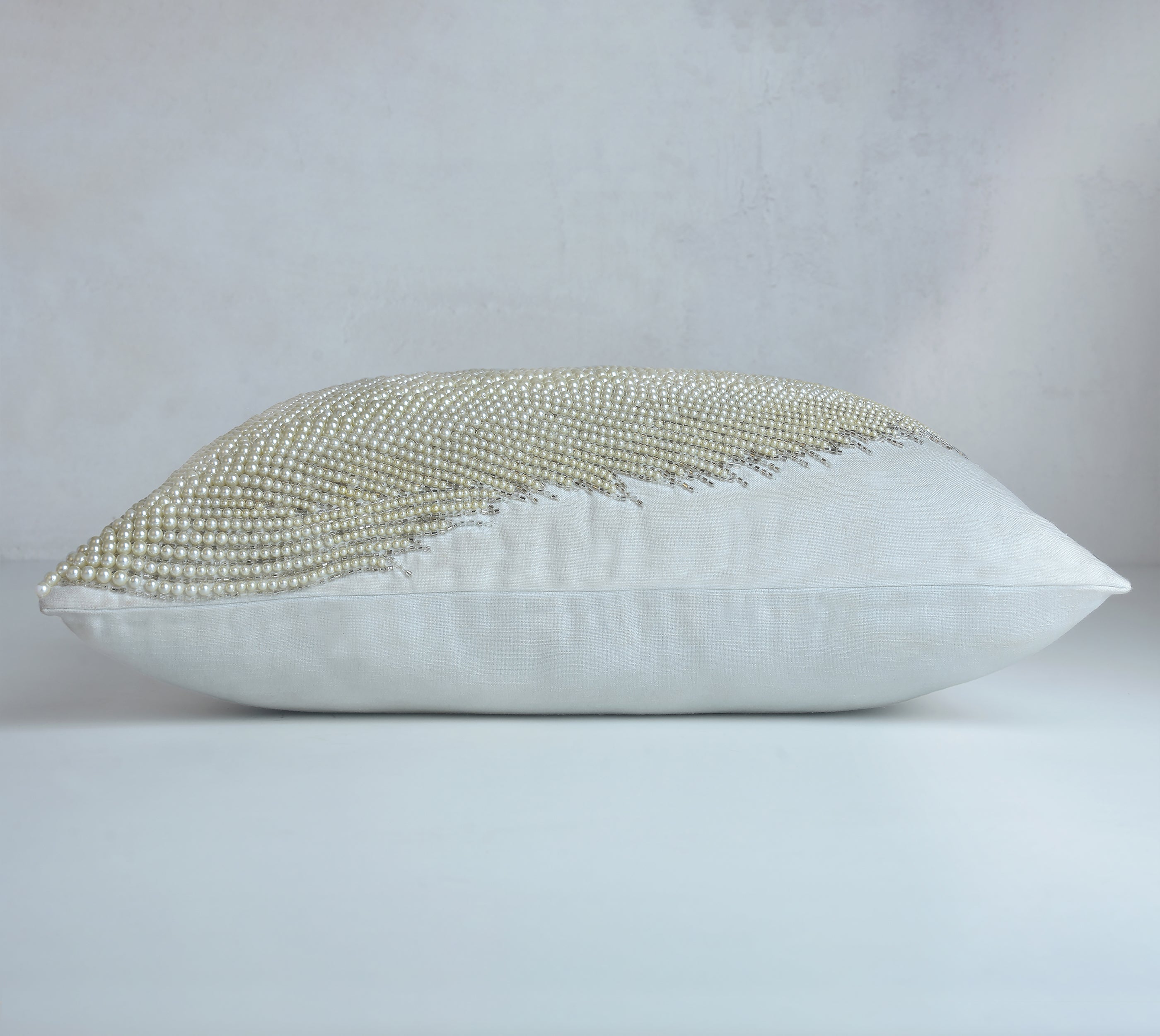 CORDELIA Off white Beaded Cushion Cover