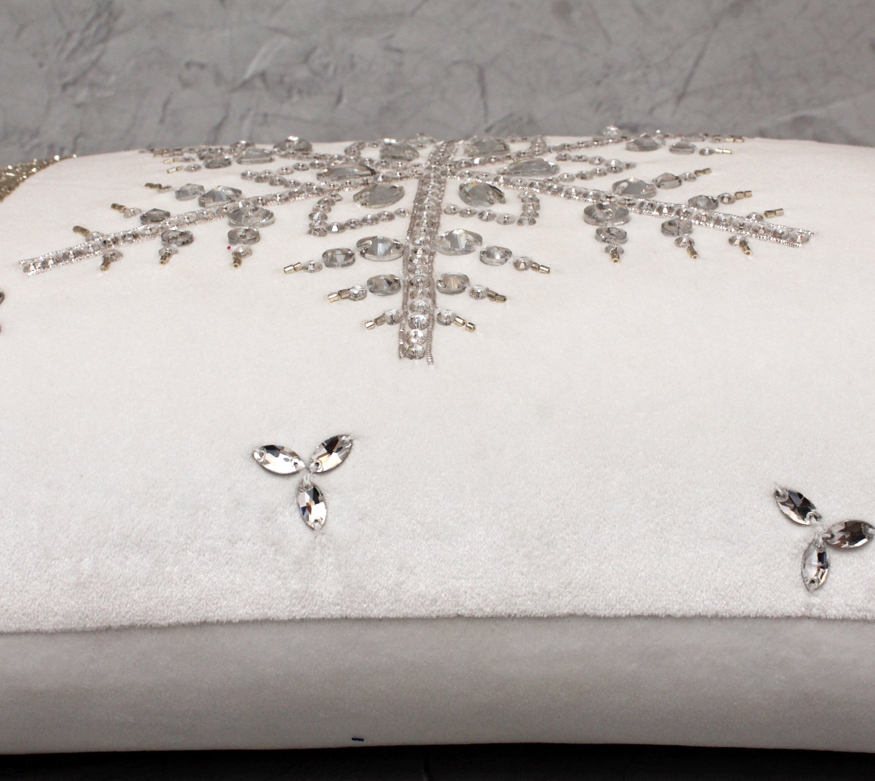 CHRISTMAS Off white Velvet Cushion Cover