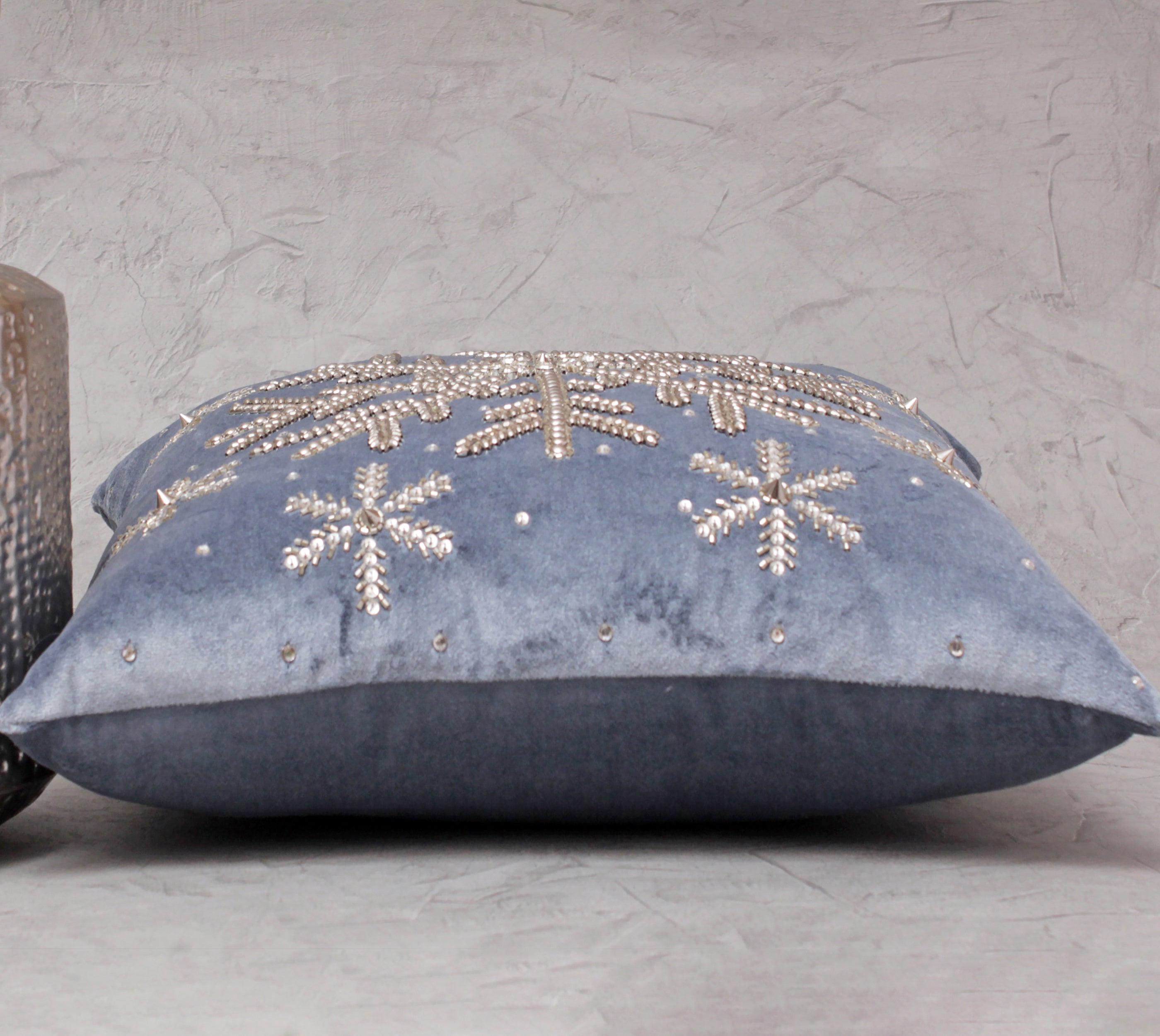 Blue Silver Cushion Cover