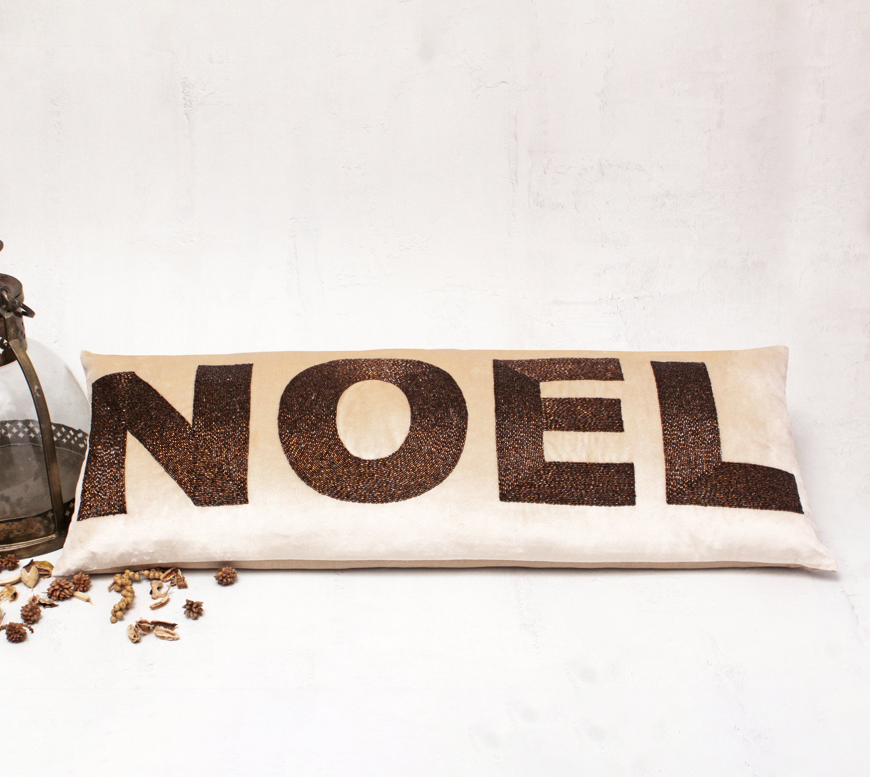 Brown NOEL Cushion Cover