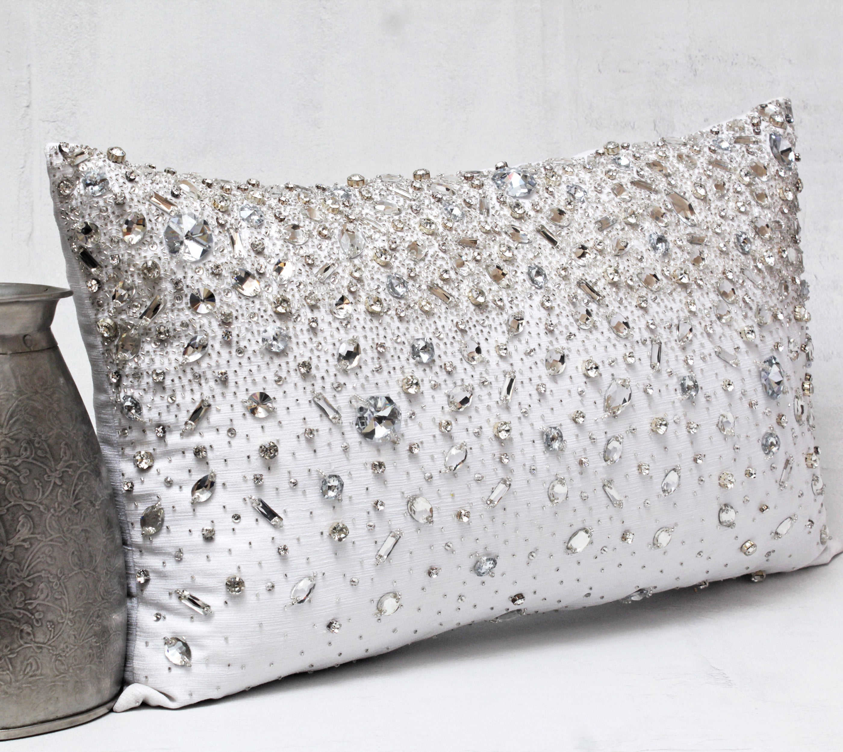 FORTUNE White Bling Cushion Cover