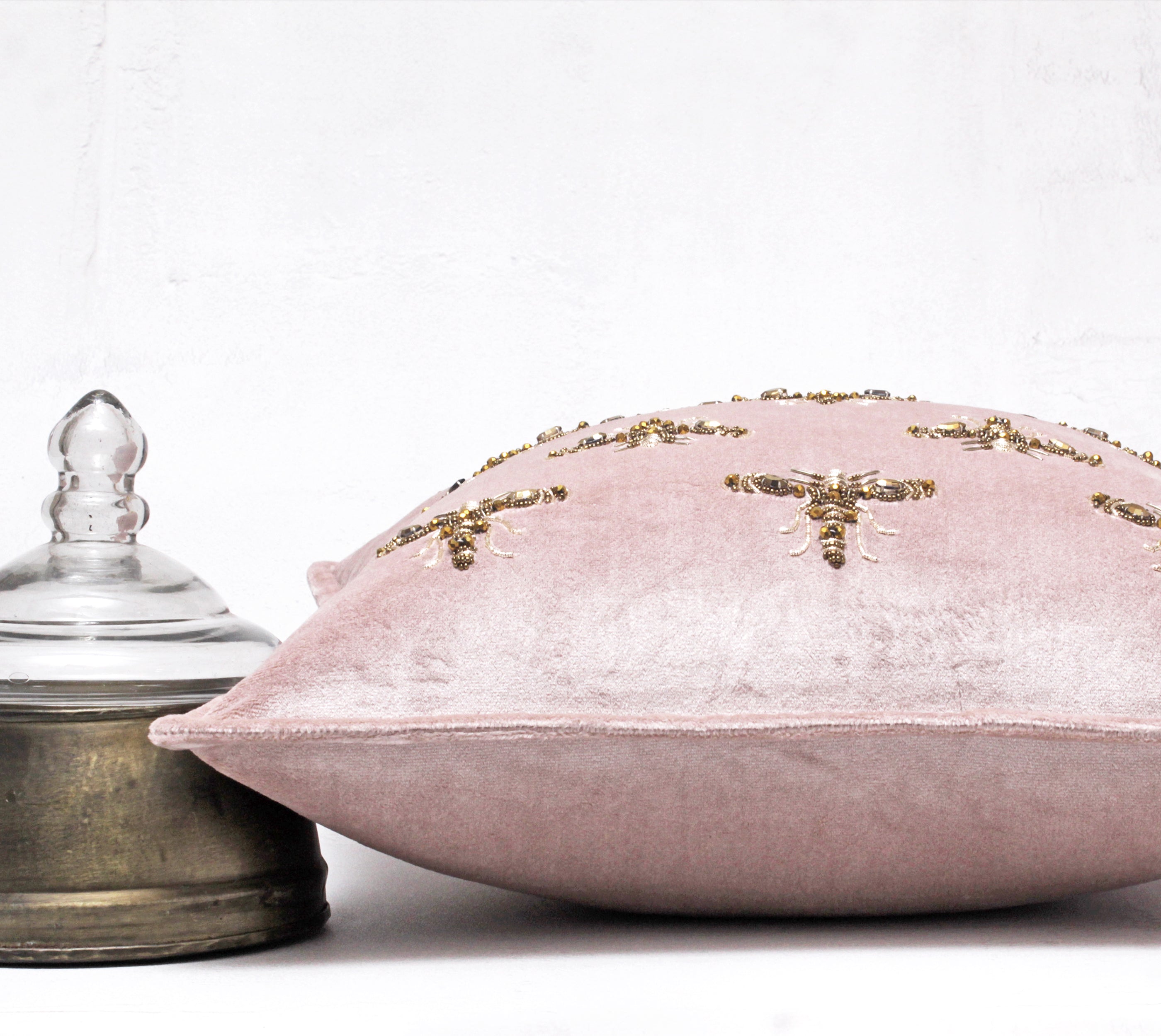 GRACE Pink Velvet Cushion Cover