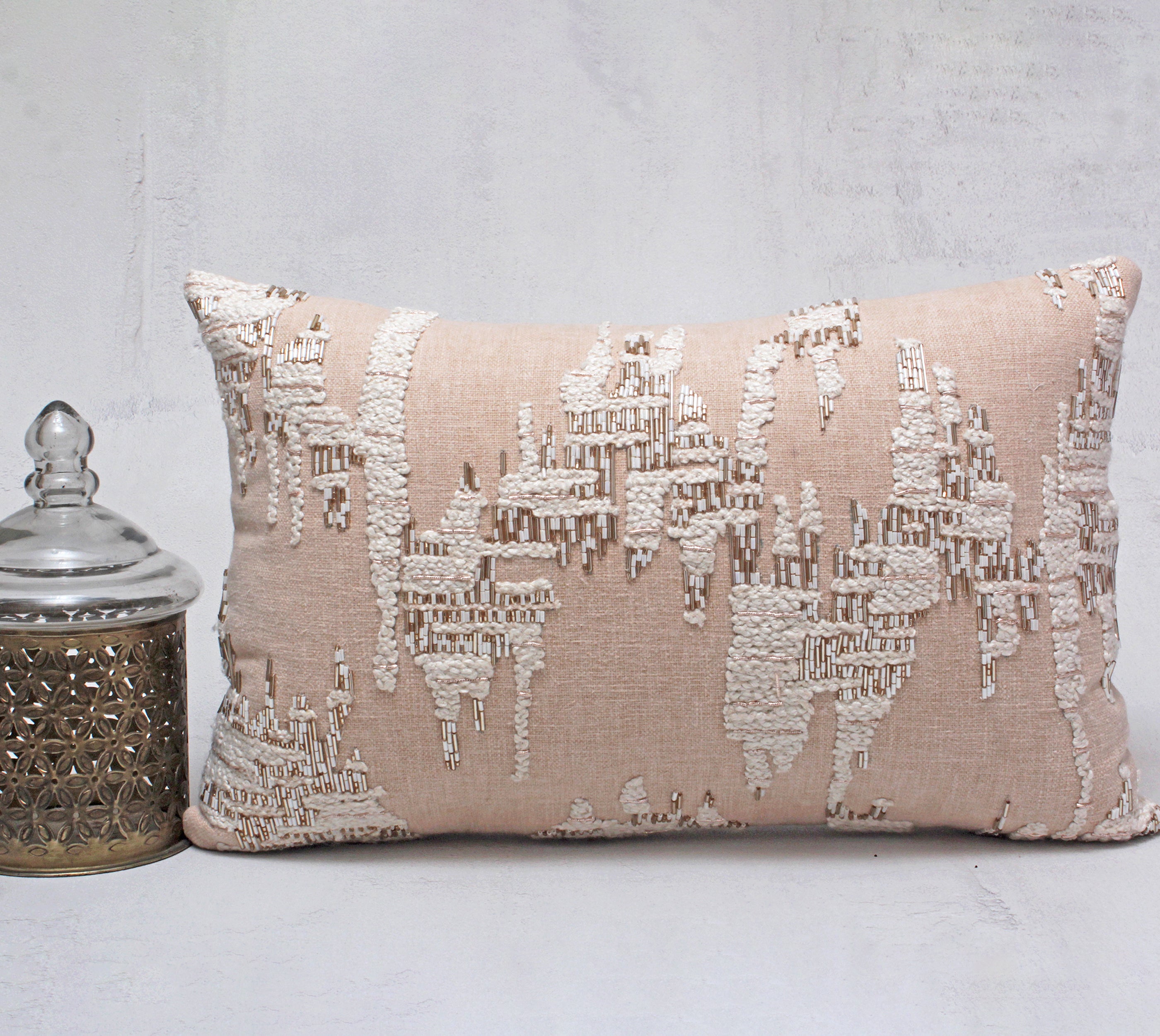 XENIA Light Peach Cotton Cushion Cover