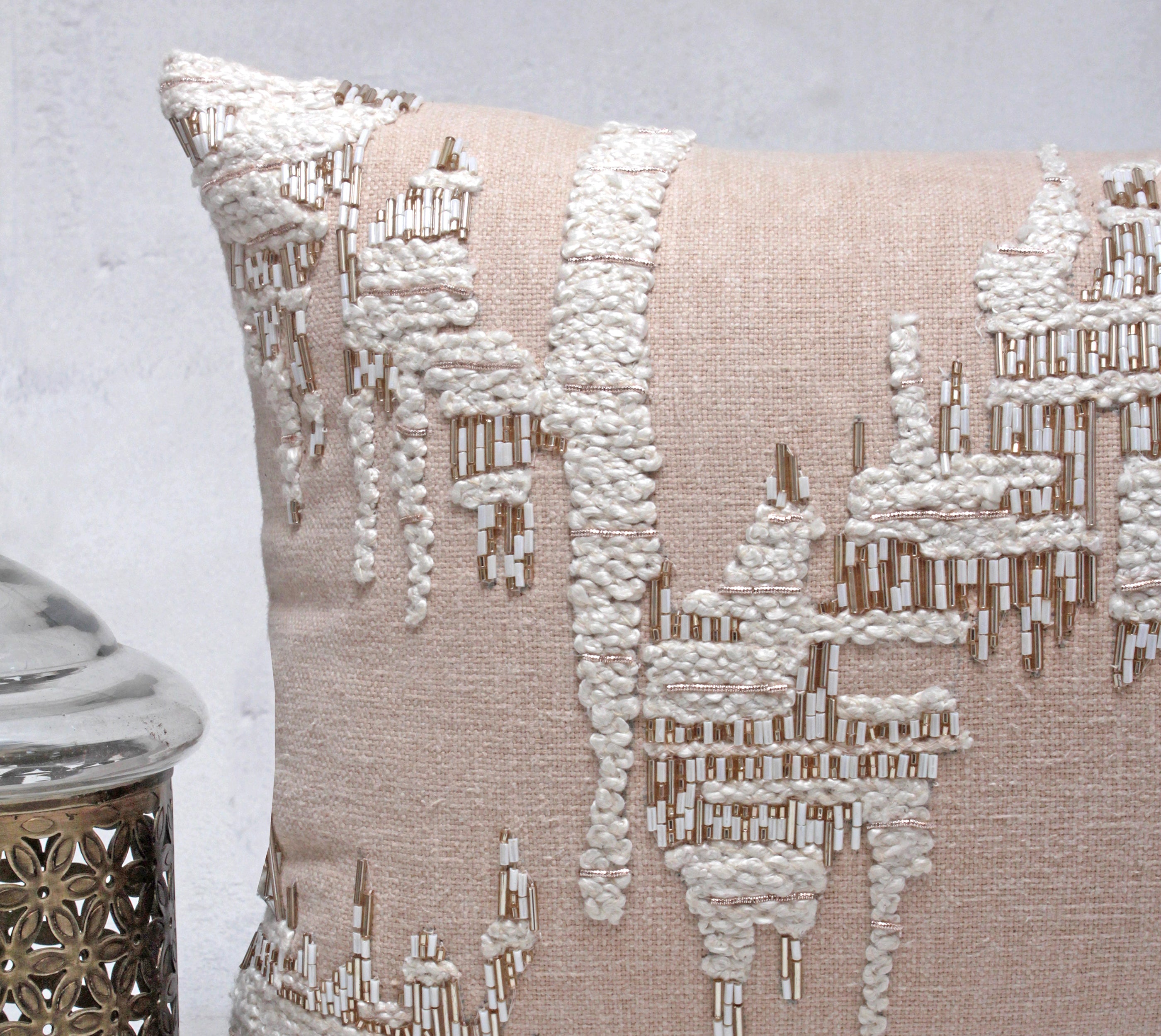 XENIA Light Peach Cotton Cushion Cover