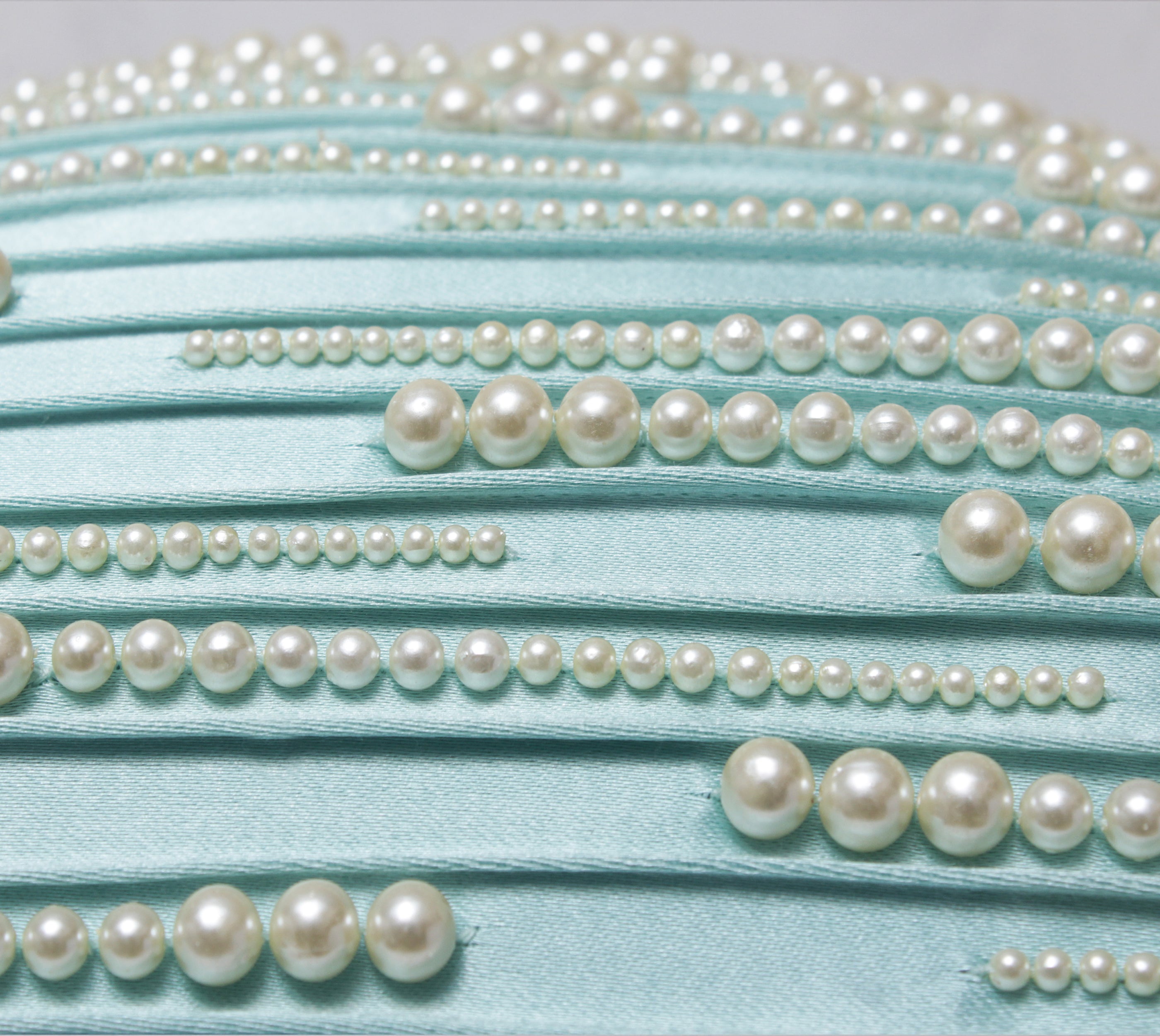 Light Blue and White Pearl Cushion Cover