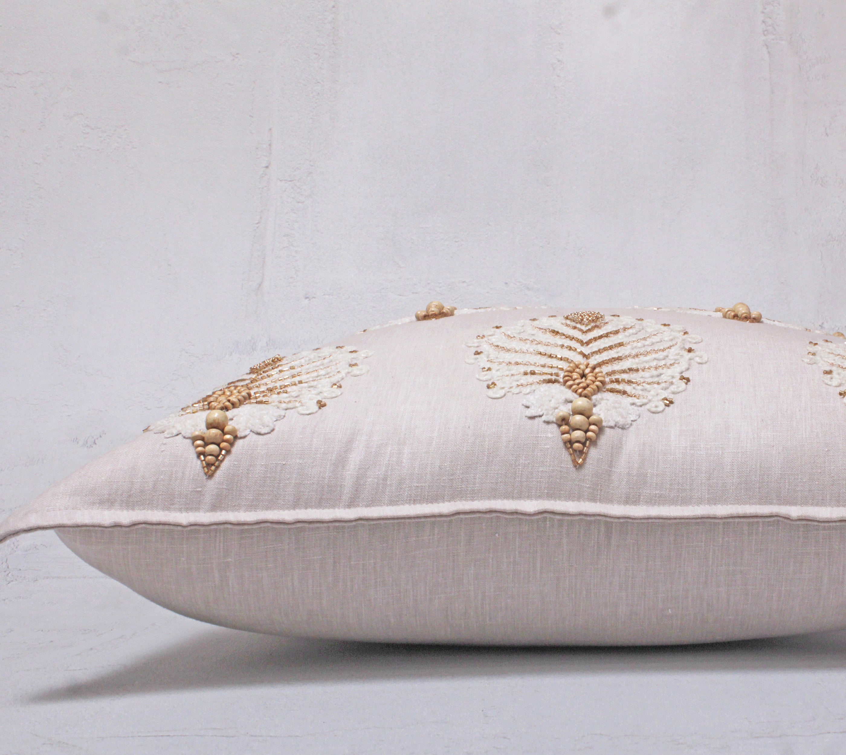 ISABELLA Beige Linen Cushion Cover