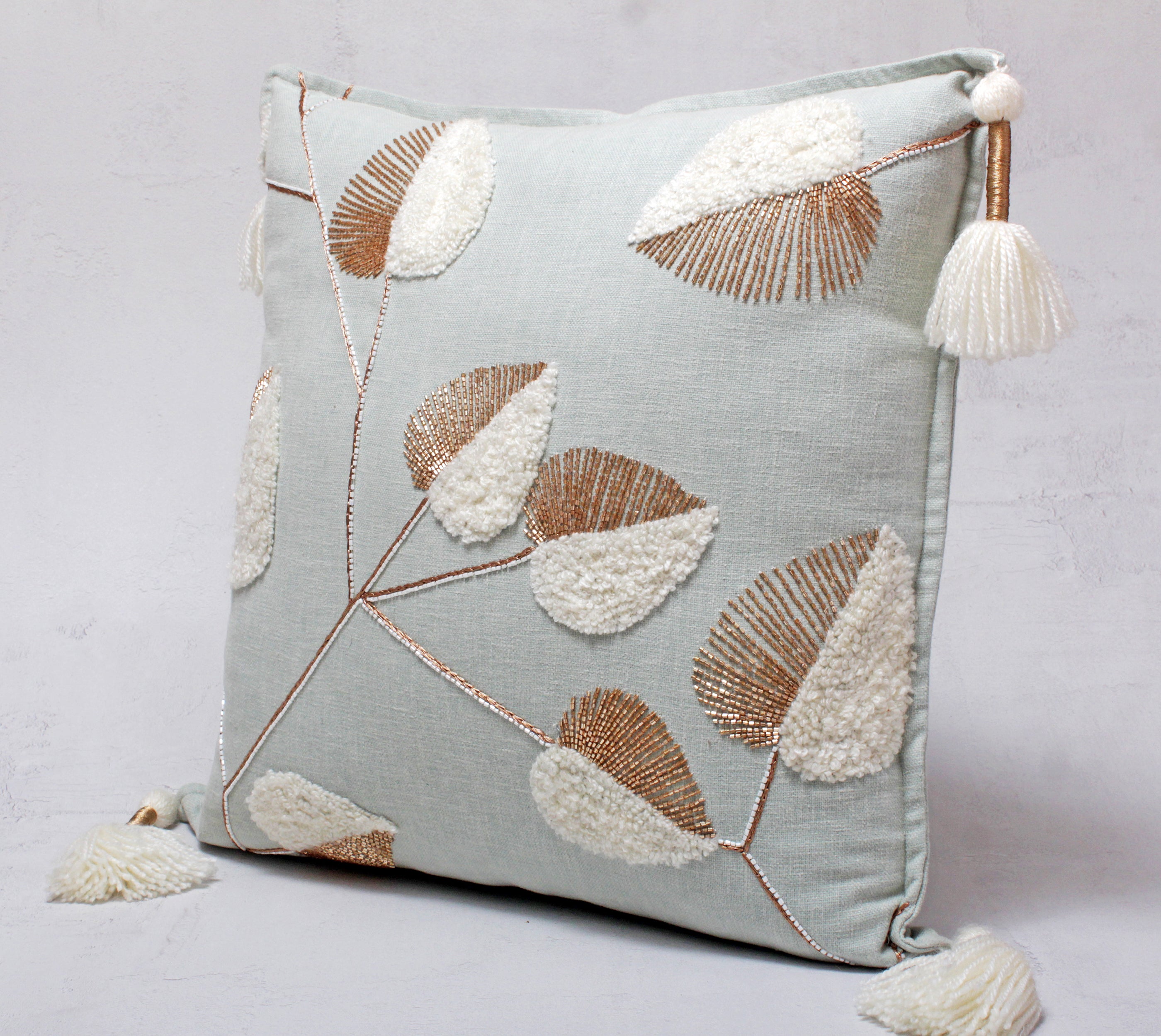 ISABELLA Mint Cotton Cushion Cover