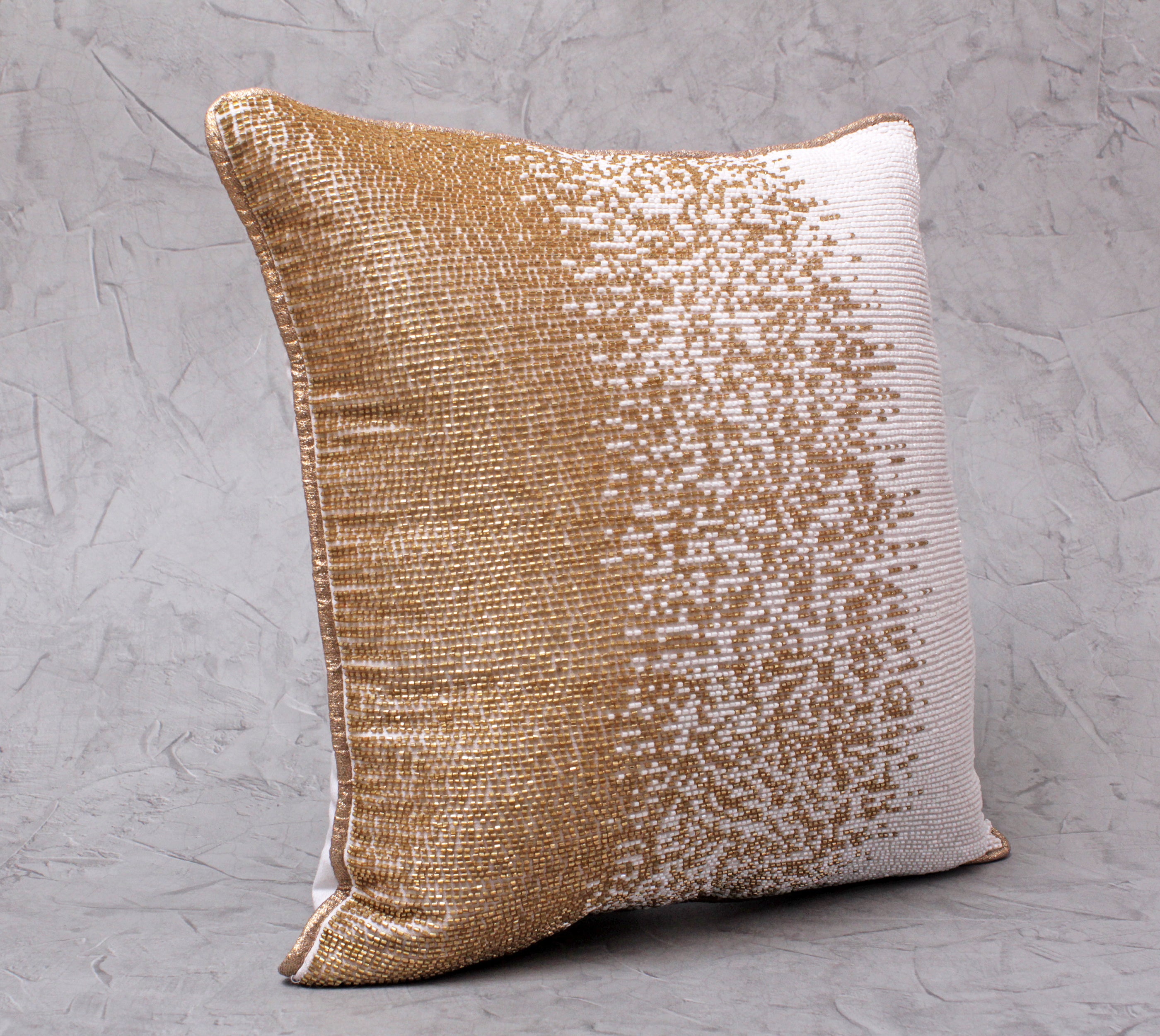 SPRUCE White Gold Beaded Cushion Cover