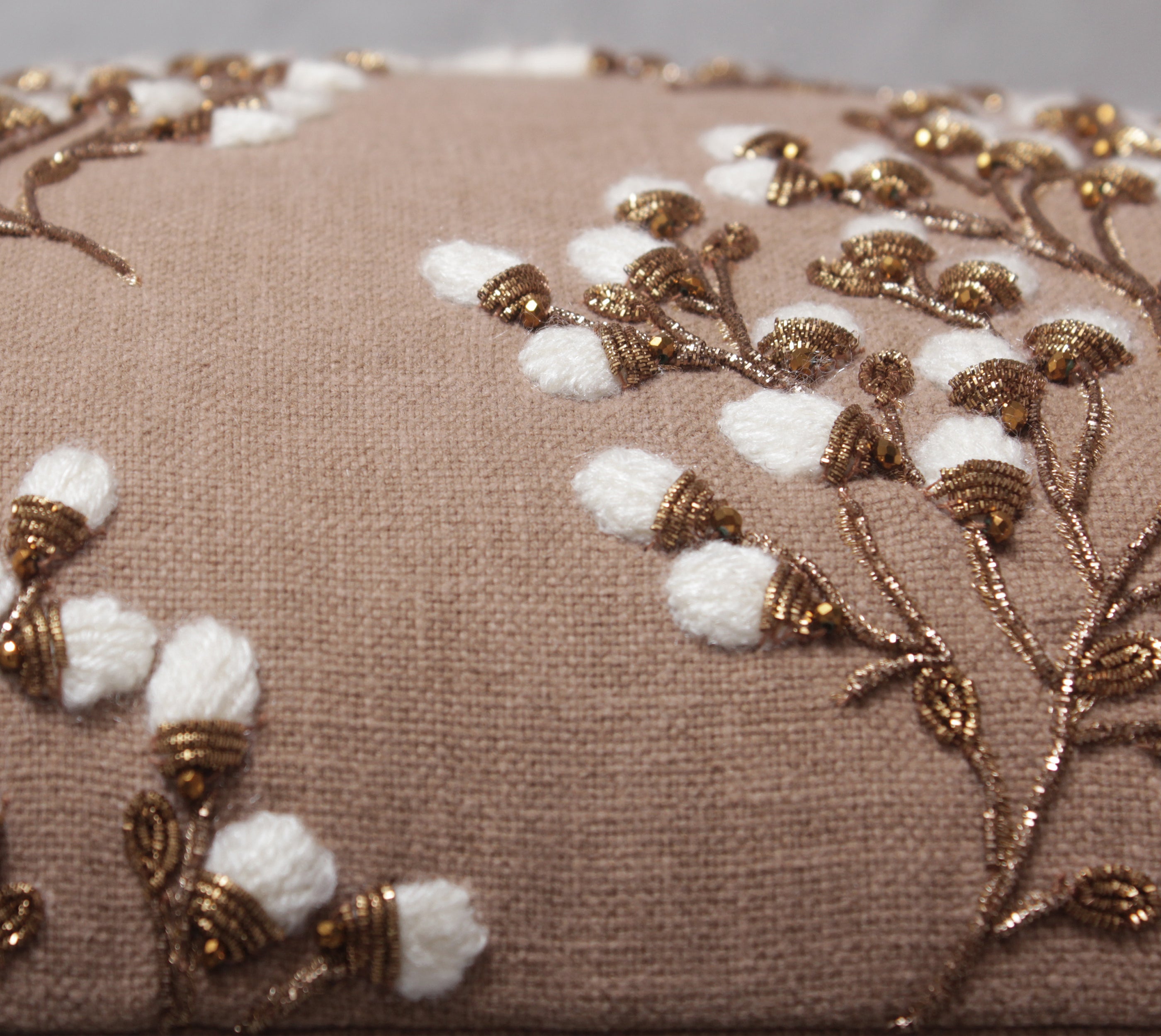 ISABELLA Light Brown Cotton Cushion Cover