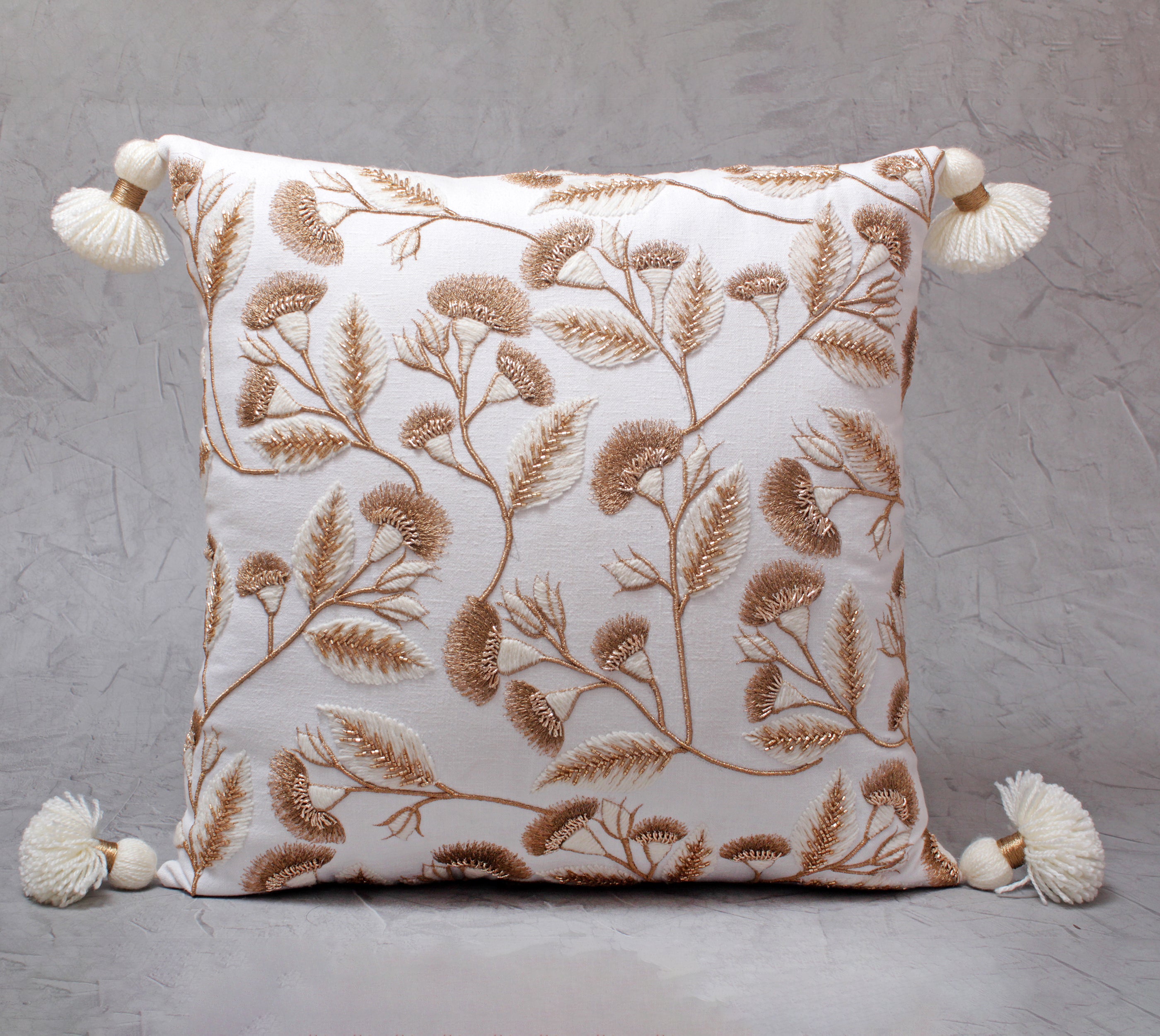 ISABELLA Off white Cotton Cushion Cover