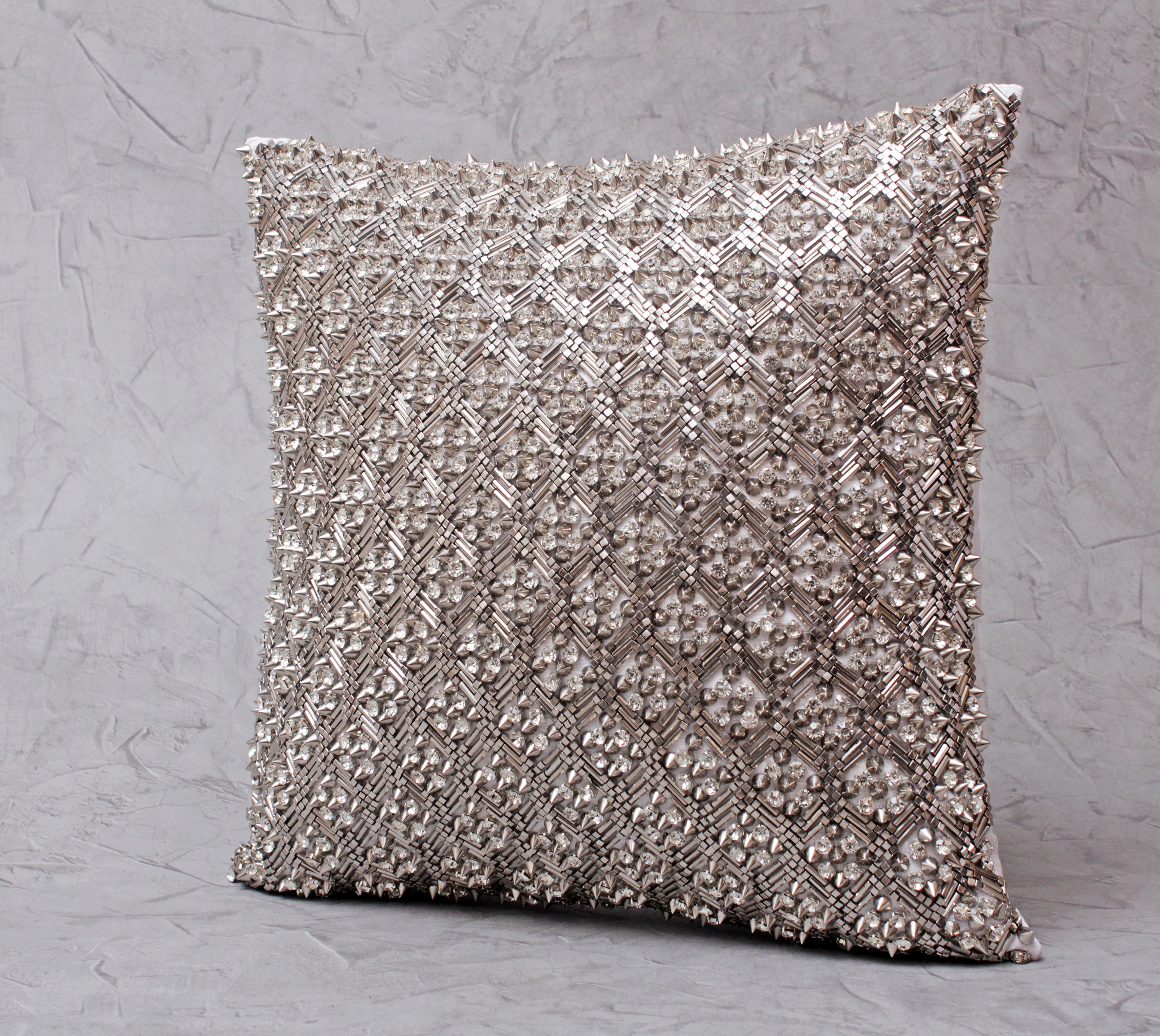 SOFIA Silver Beaded Cushion Cover