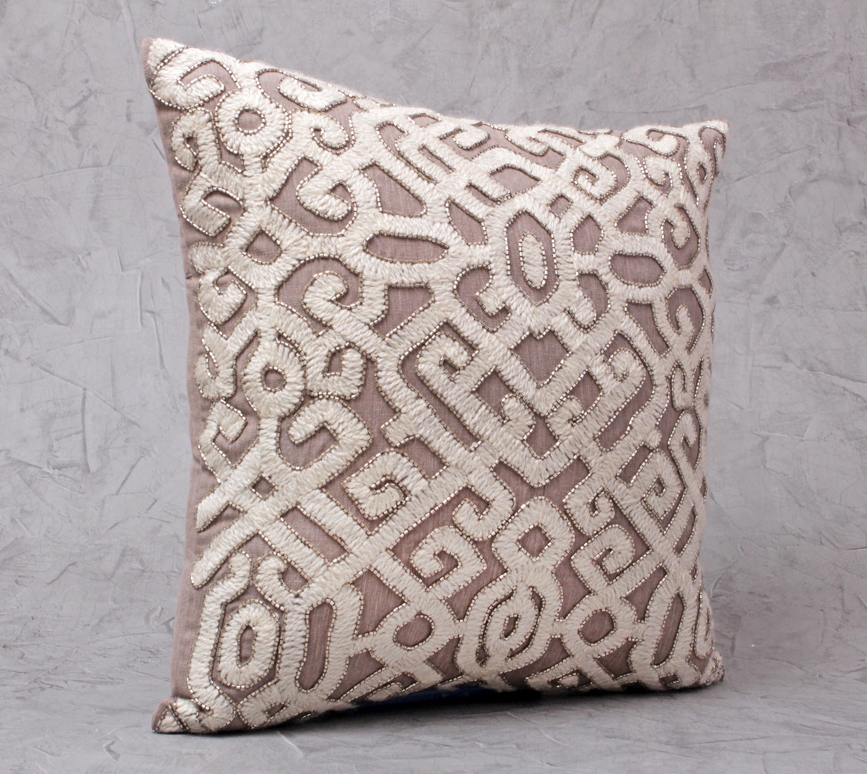 ISABELLA Taupe Linen Cushion Cover