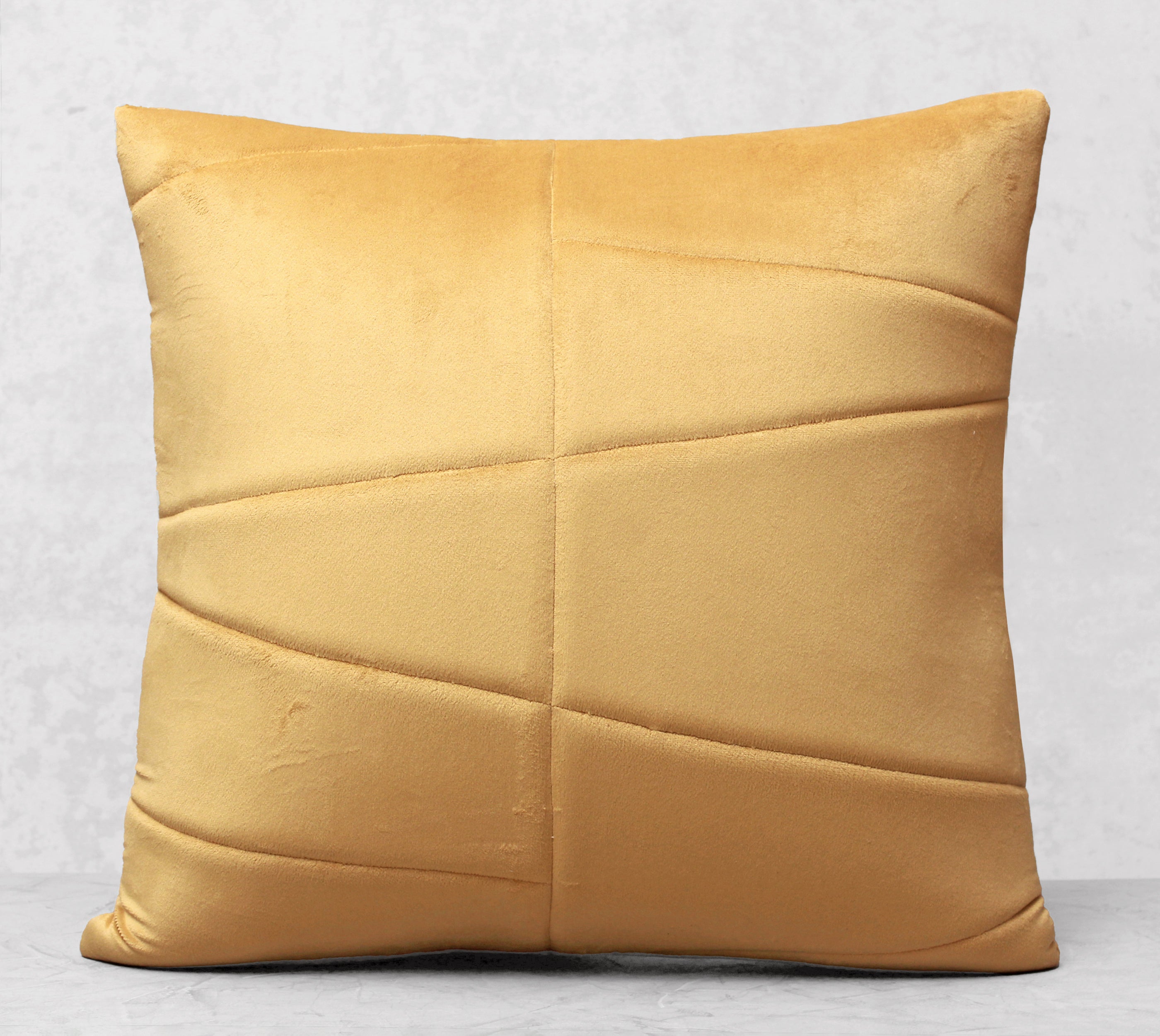 JASPER Yellow Quilted Velvet Cushion Cover