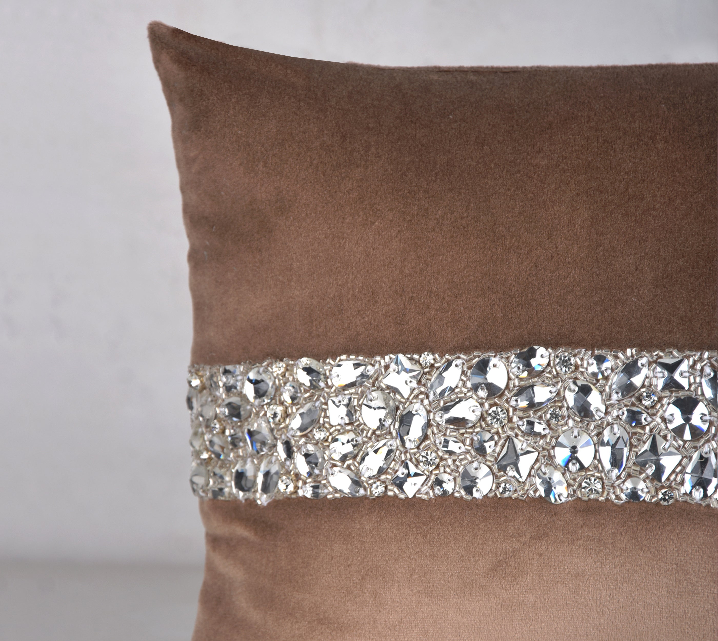 ALICE Taupe Velvet Cushion Cover