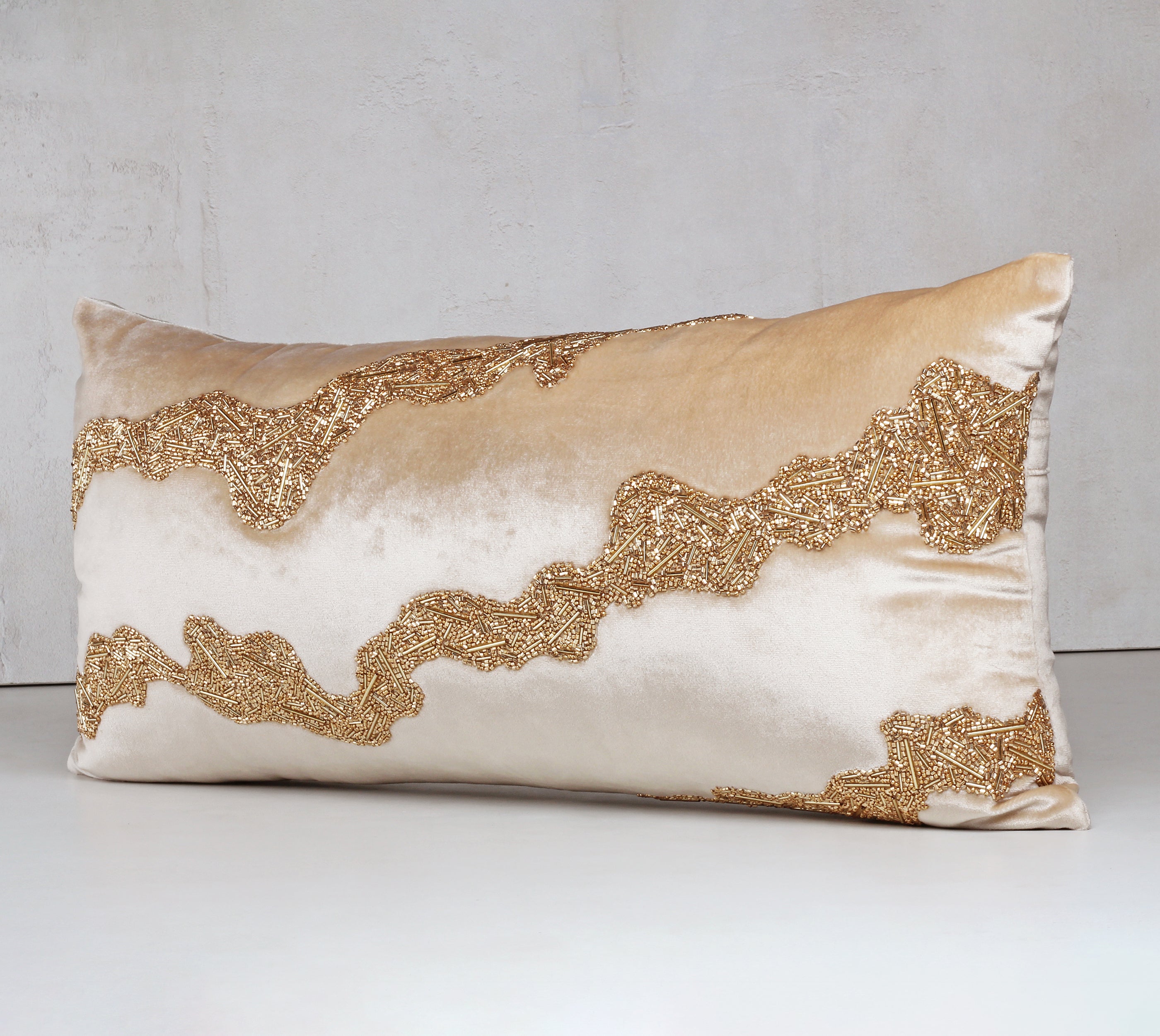 Light Gold and Cream Cushion Cover