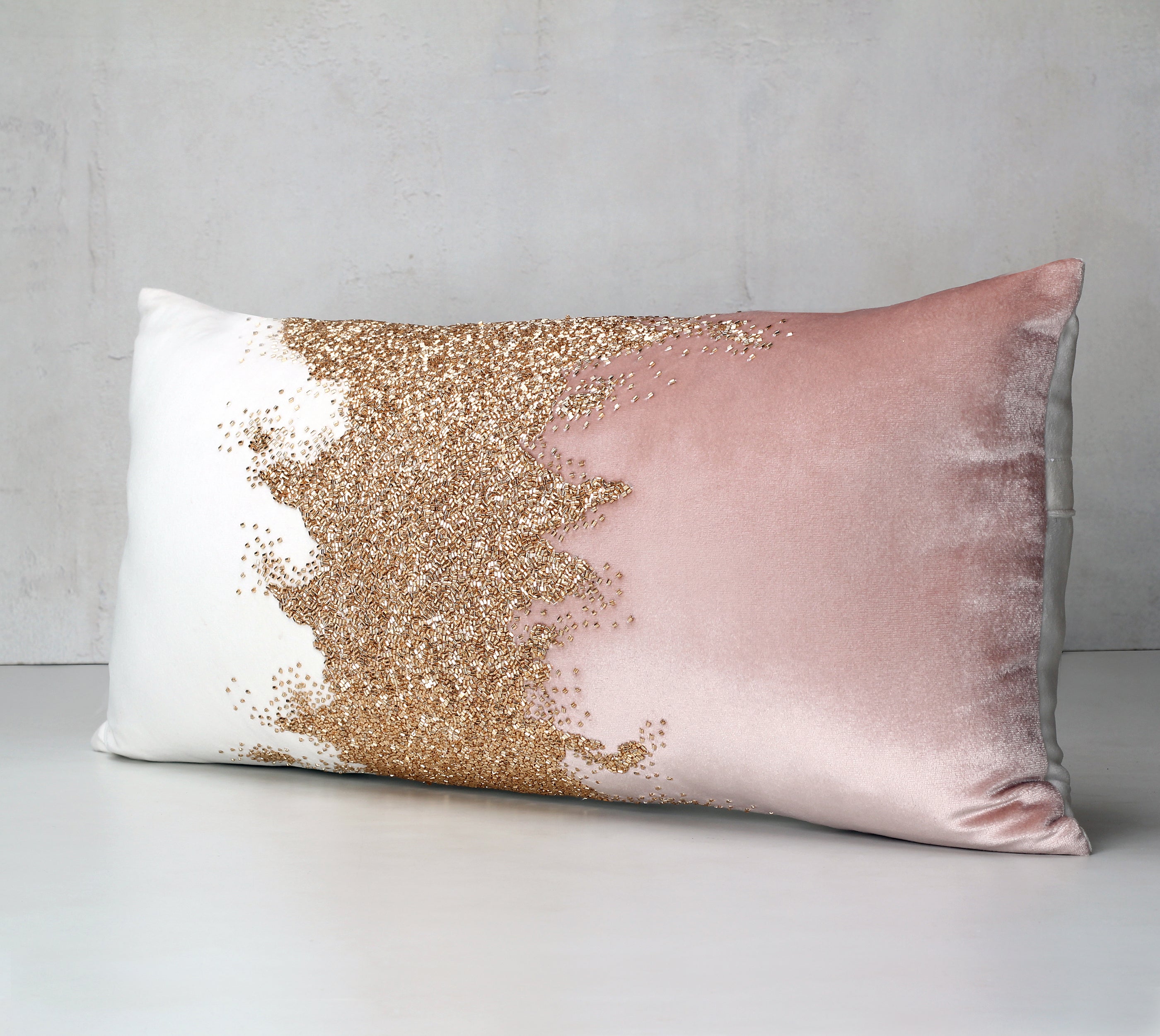 white pink Gold Cushion Cover