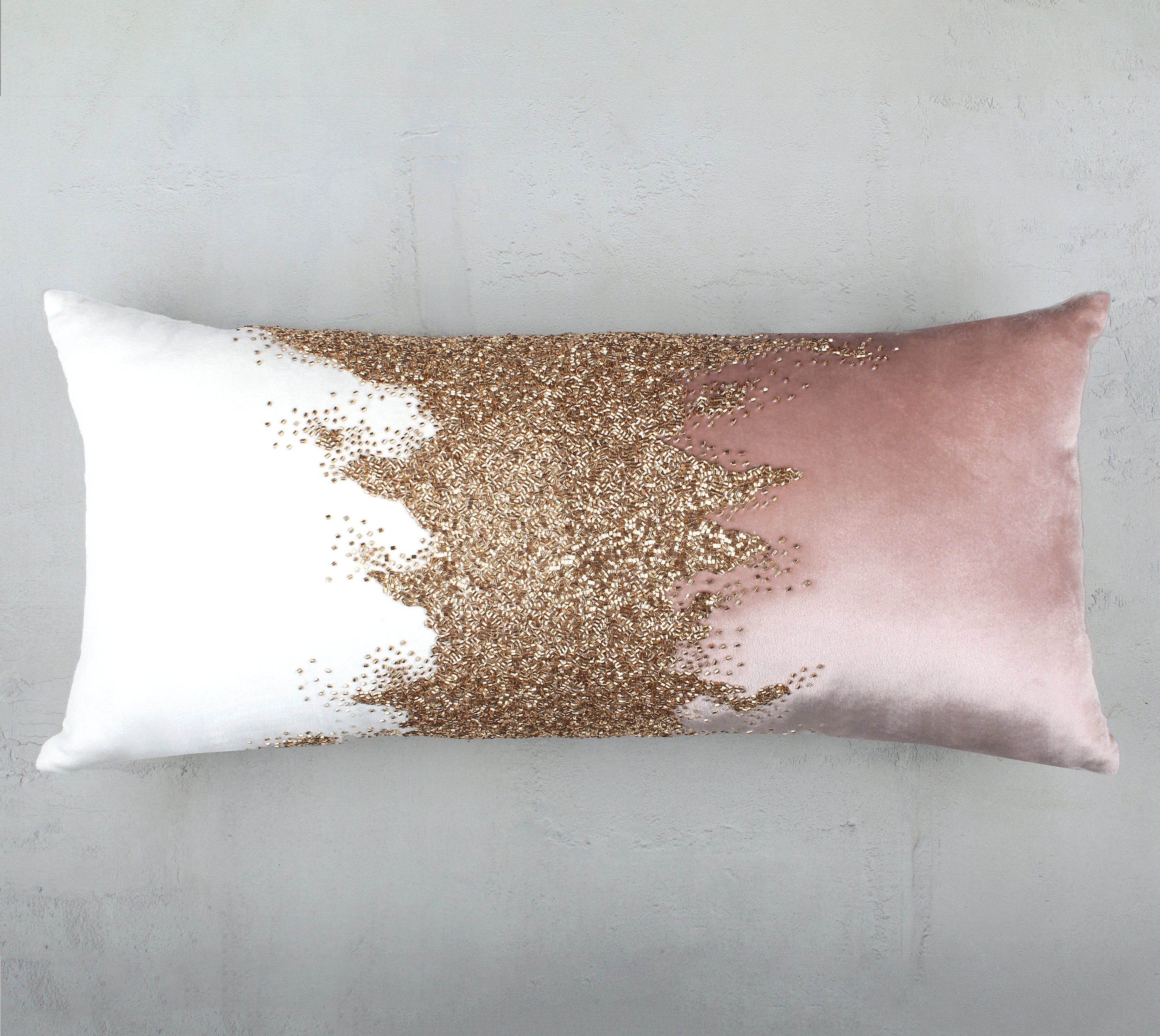 white pink Gold Cushion Cover