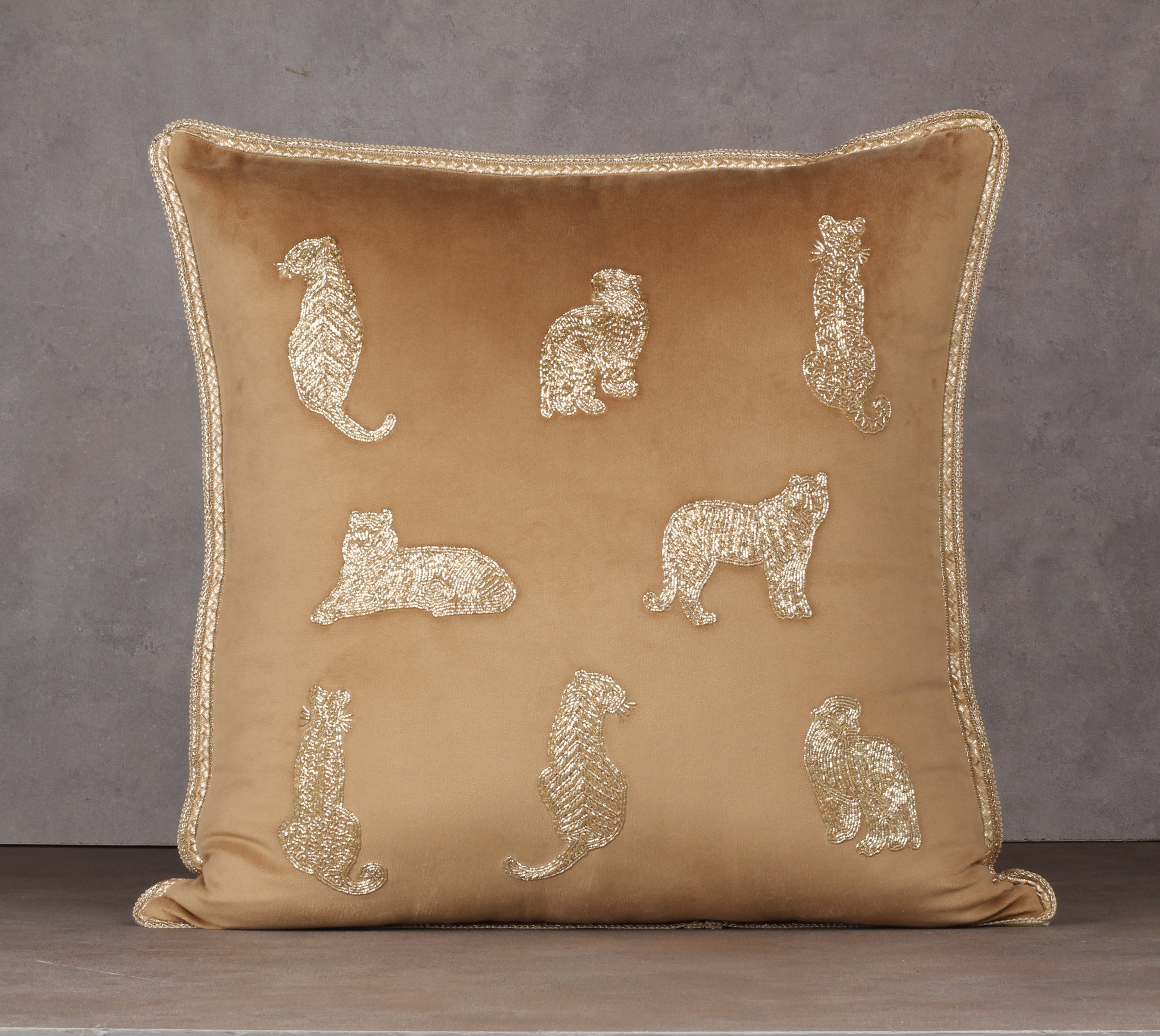 NARGIS Gold Velvet Cushion Cover