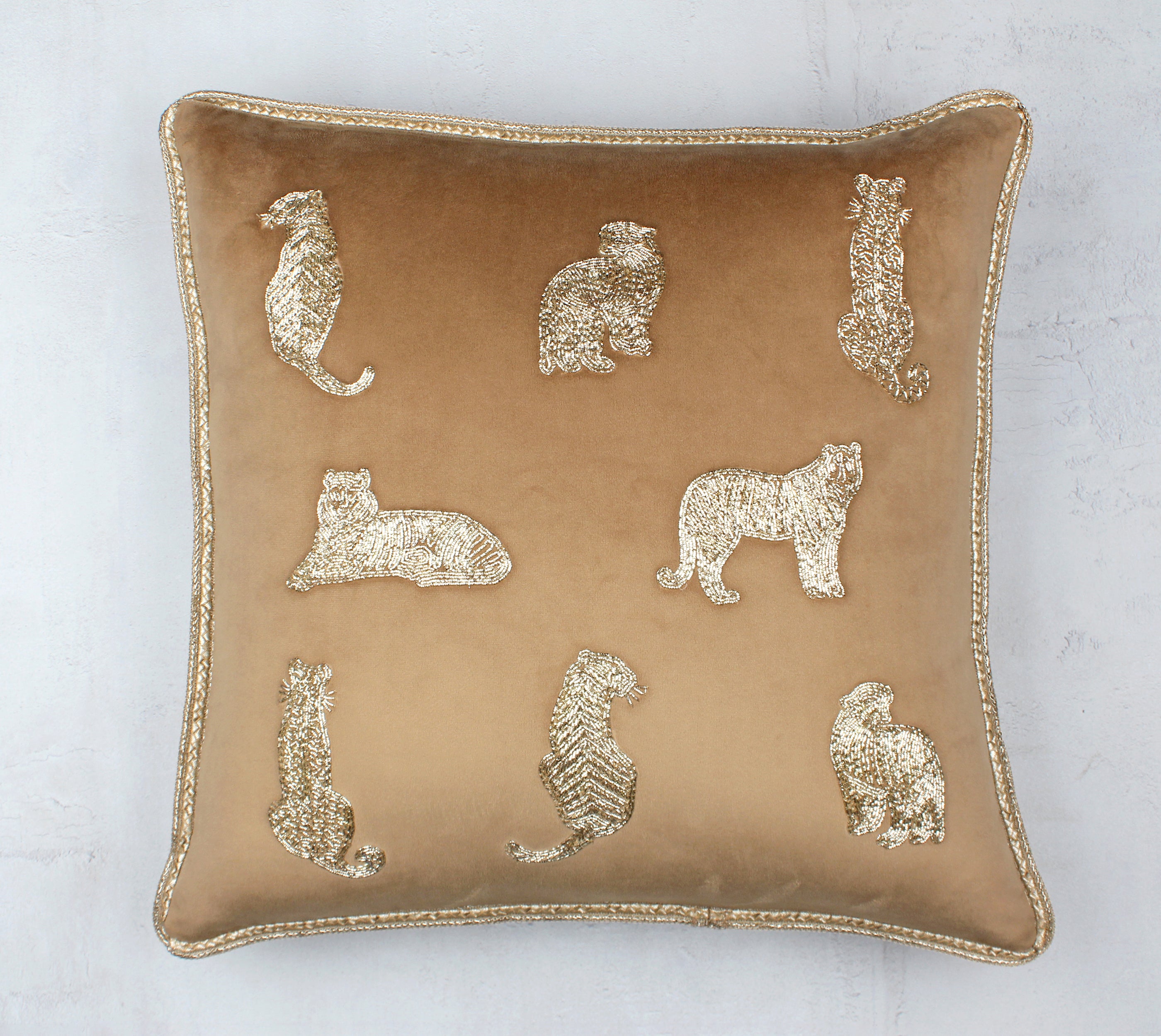 NARGIS Gold Velvet Cushion Cover