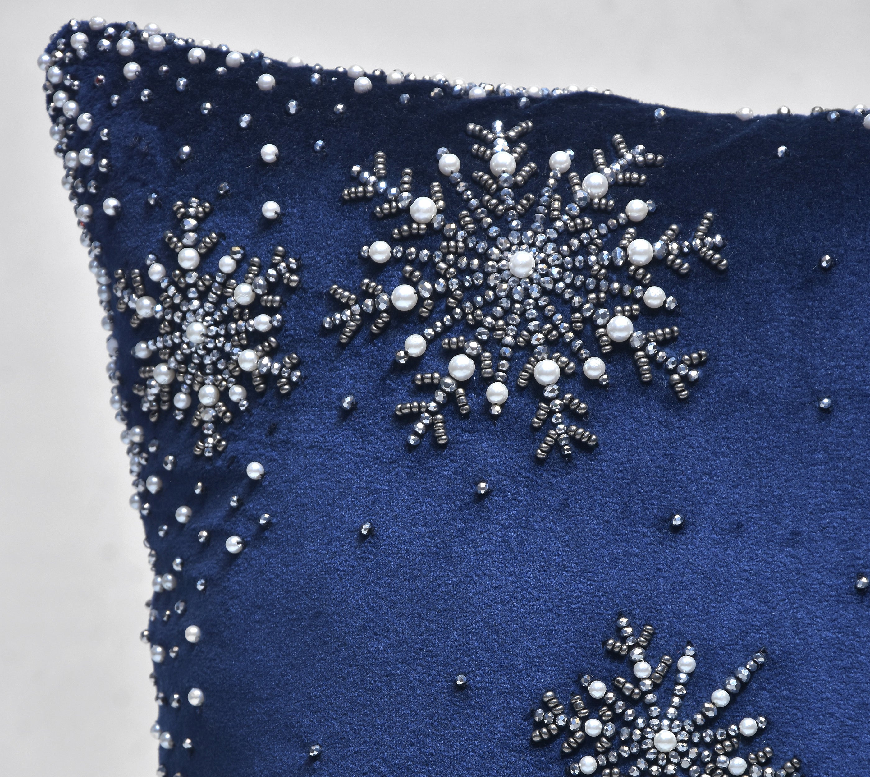 CHRISTMAS Navy Blue Velvet Cushion Cover