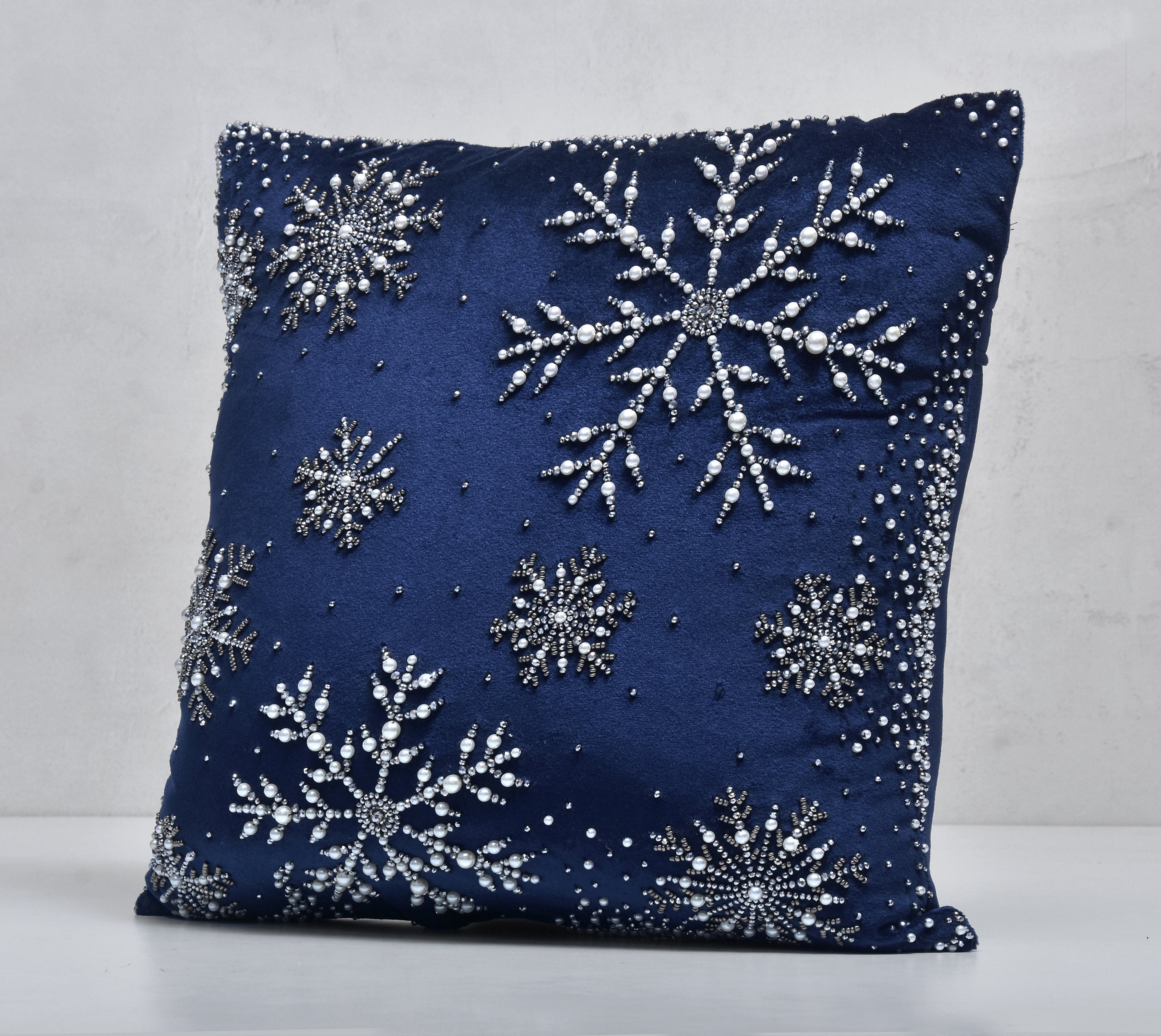 CHRISTMAS Navy Blue Velvet Cushion Cover