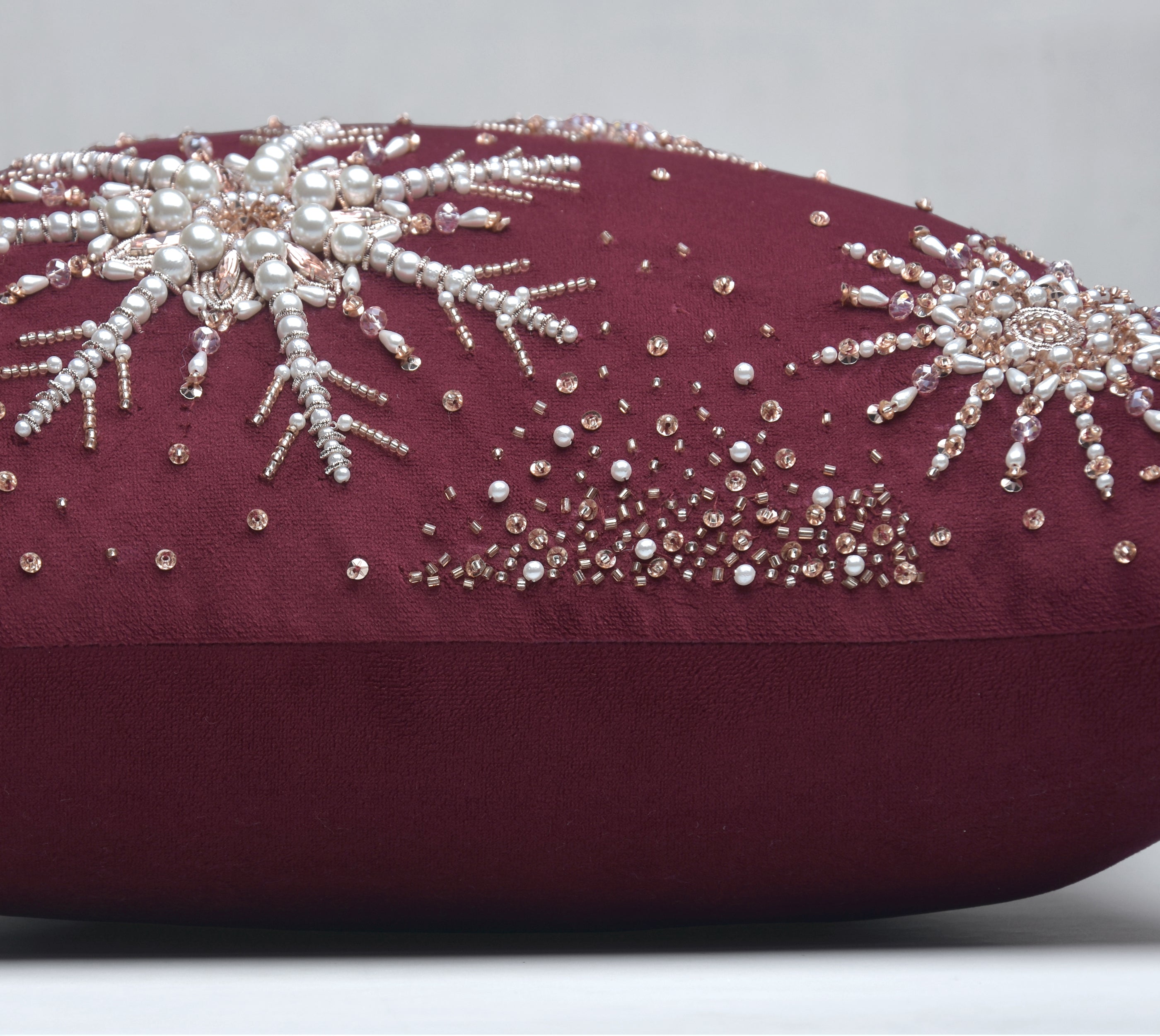 CHRISTMAS Burgandy Velvet Cushion Cover