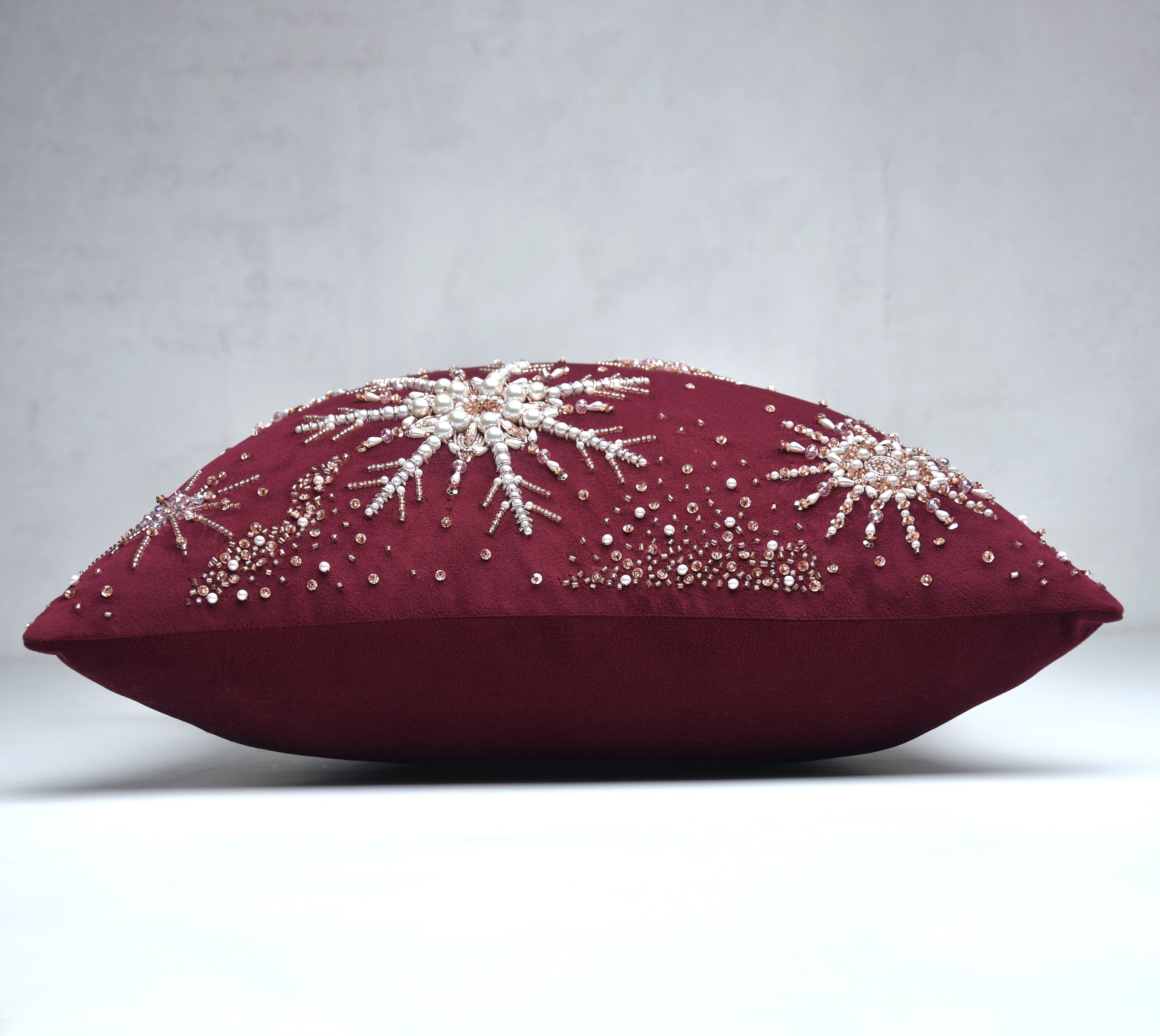 CHRISTMAS Burgandy Velvet Cushion Cover