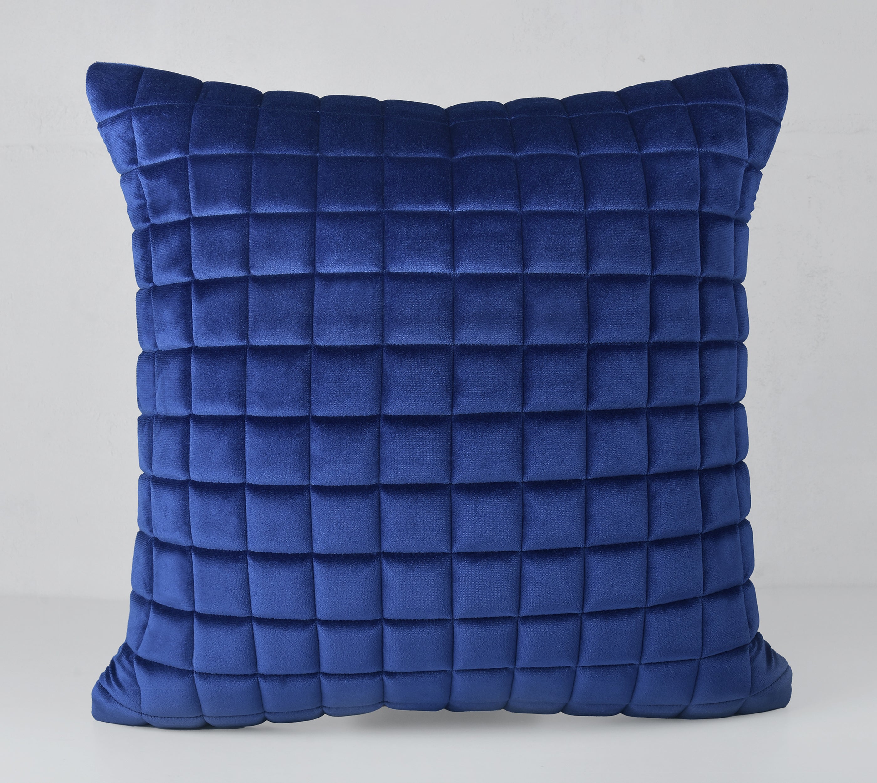 MATRIX Royal Blue Quilted Velvet Cushion Cover