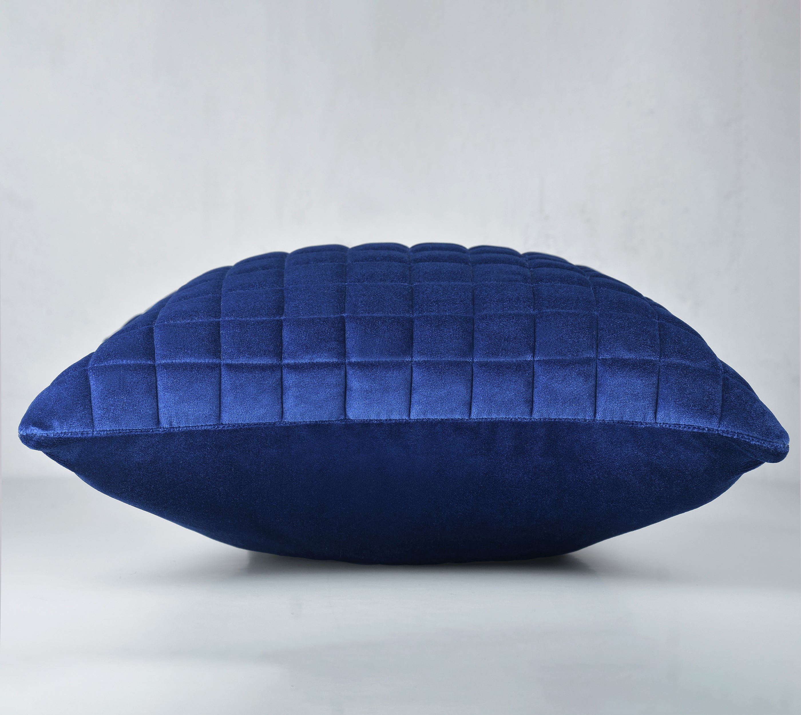 MATRIX Royal Blue Quilted Velvet Cushion Cover