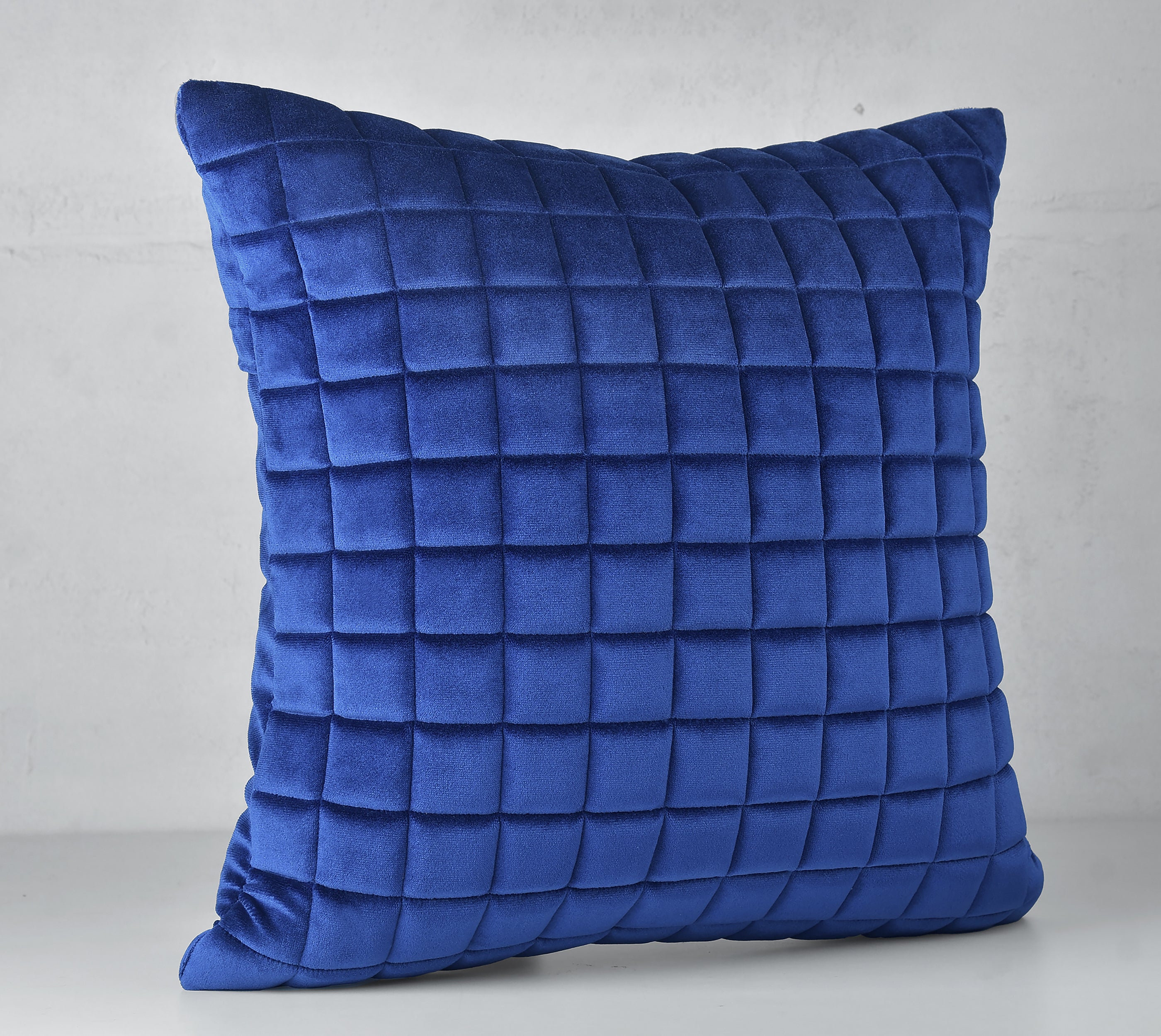 MATRIX Royal Blue Quilted Velvet Cushion Cover