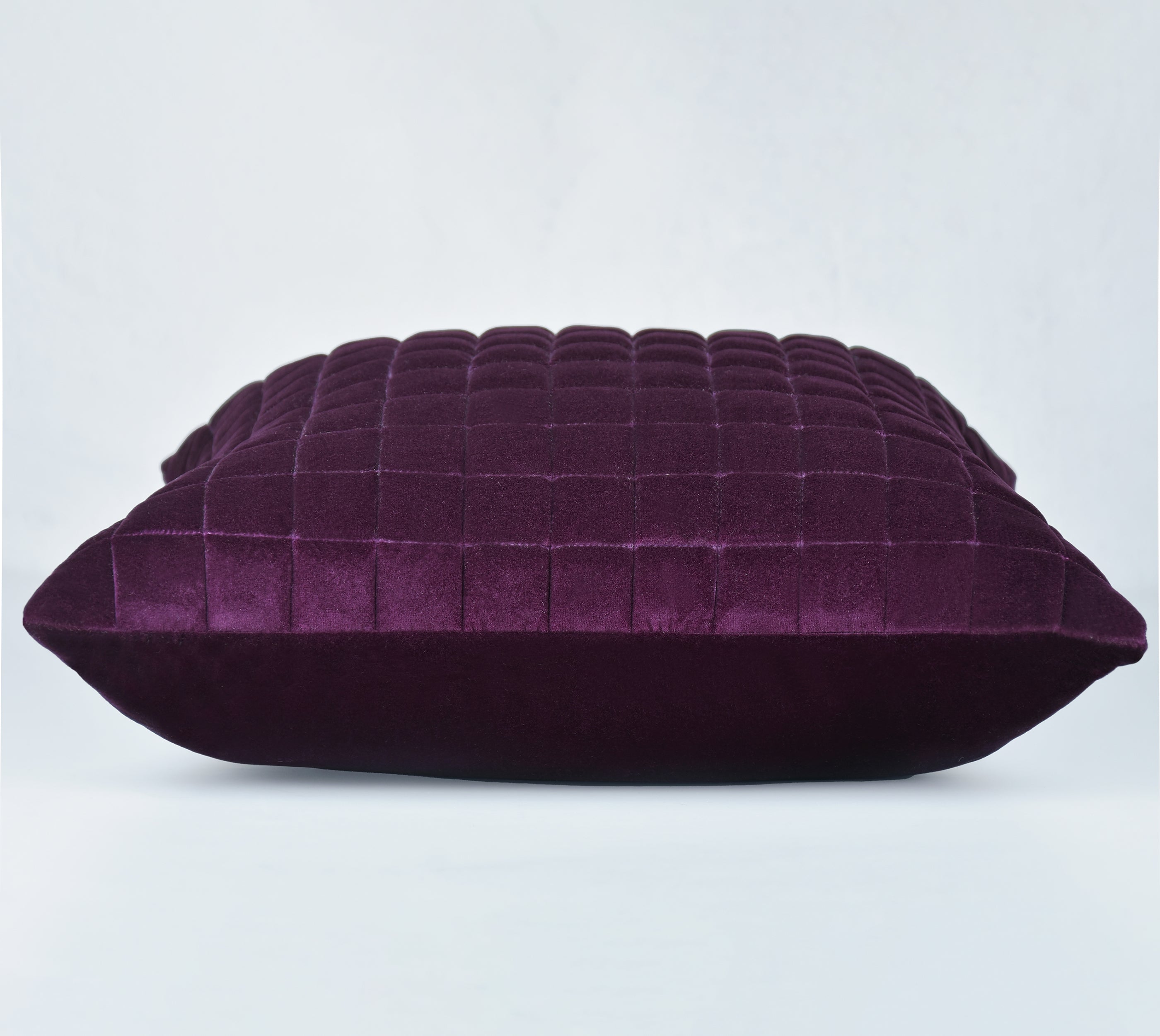 MATRIX Purple Quilted Velvet Cushion Cover