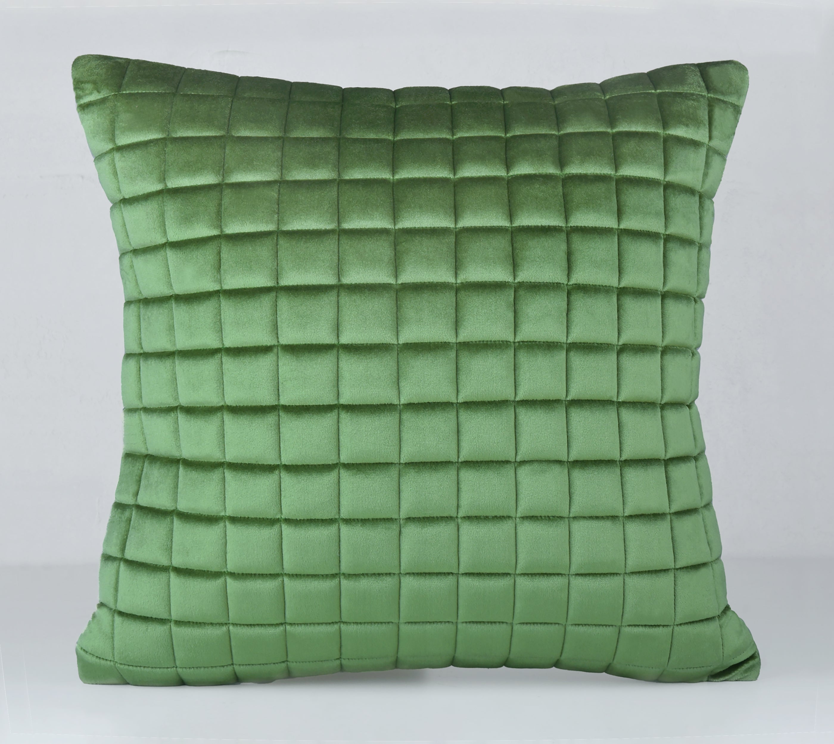 MATRIX Green Quilted Velvet Cushion Cover