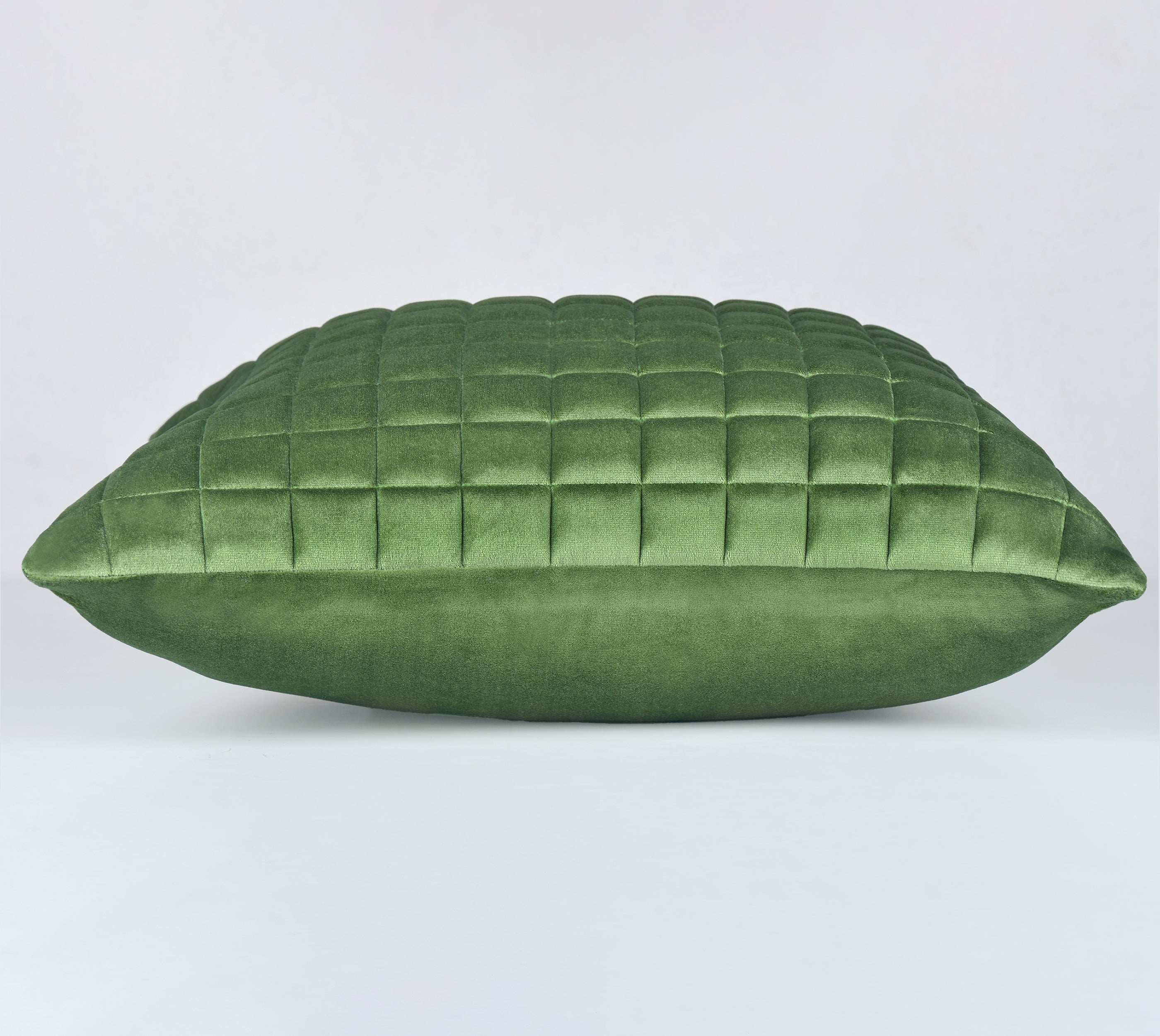 MATRIX Green Quilted Velvet Cushion Cover