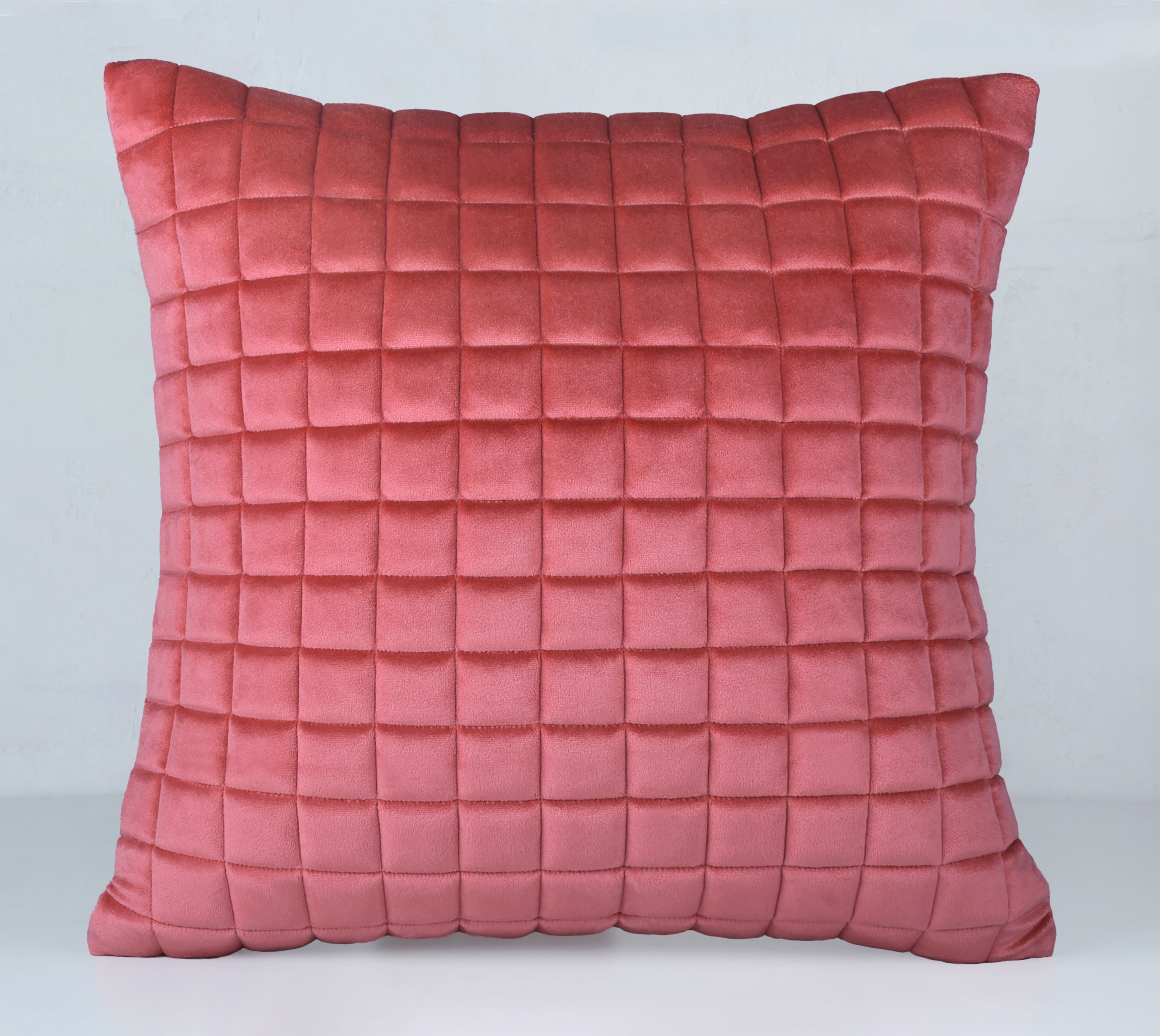 MATRIX Coral Quilted Velvet Cushion Cover